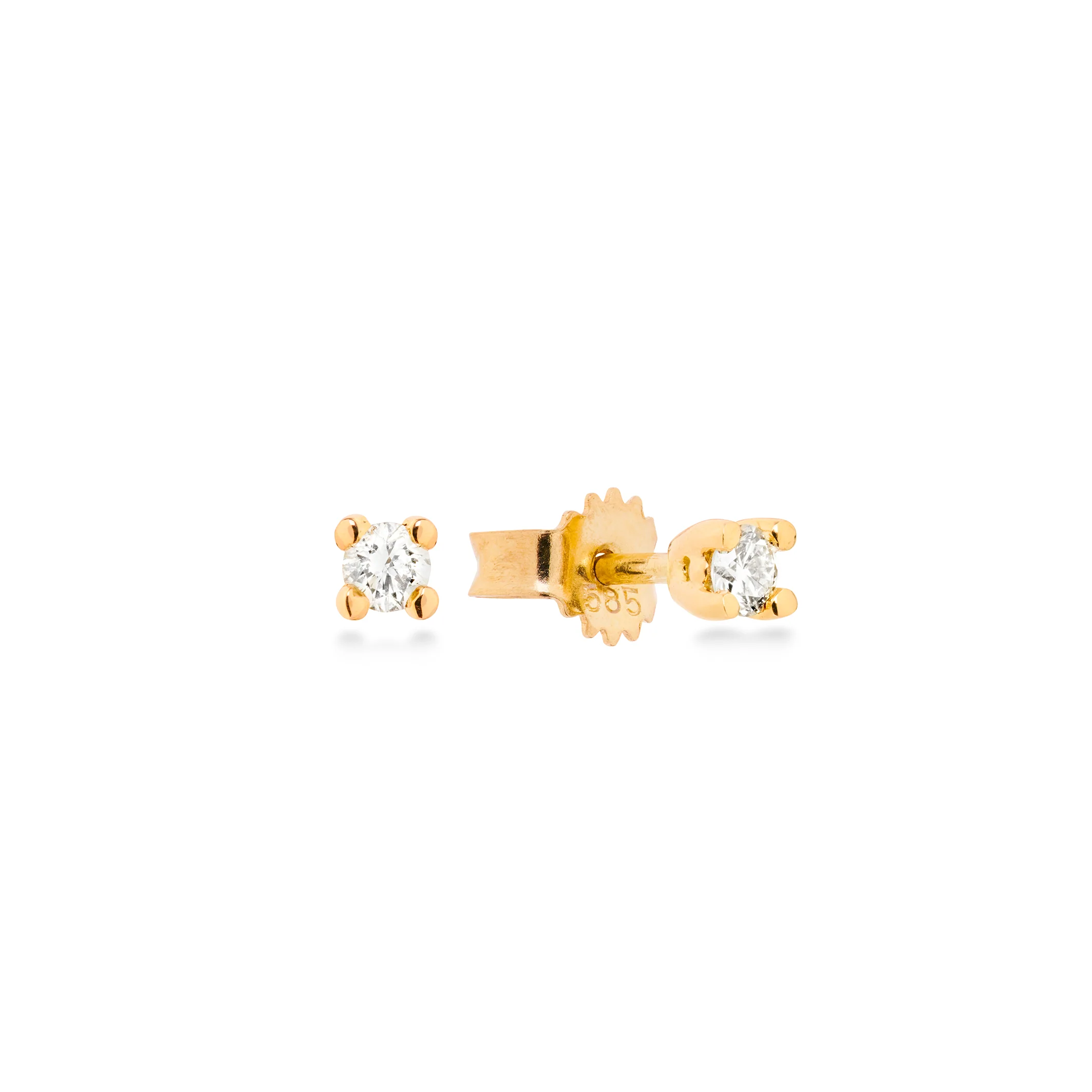 Aveny STARLIGHT - Ørestikker, 2x0,05 ct. w/si - 14 kt. guld