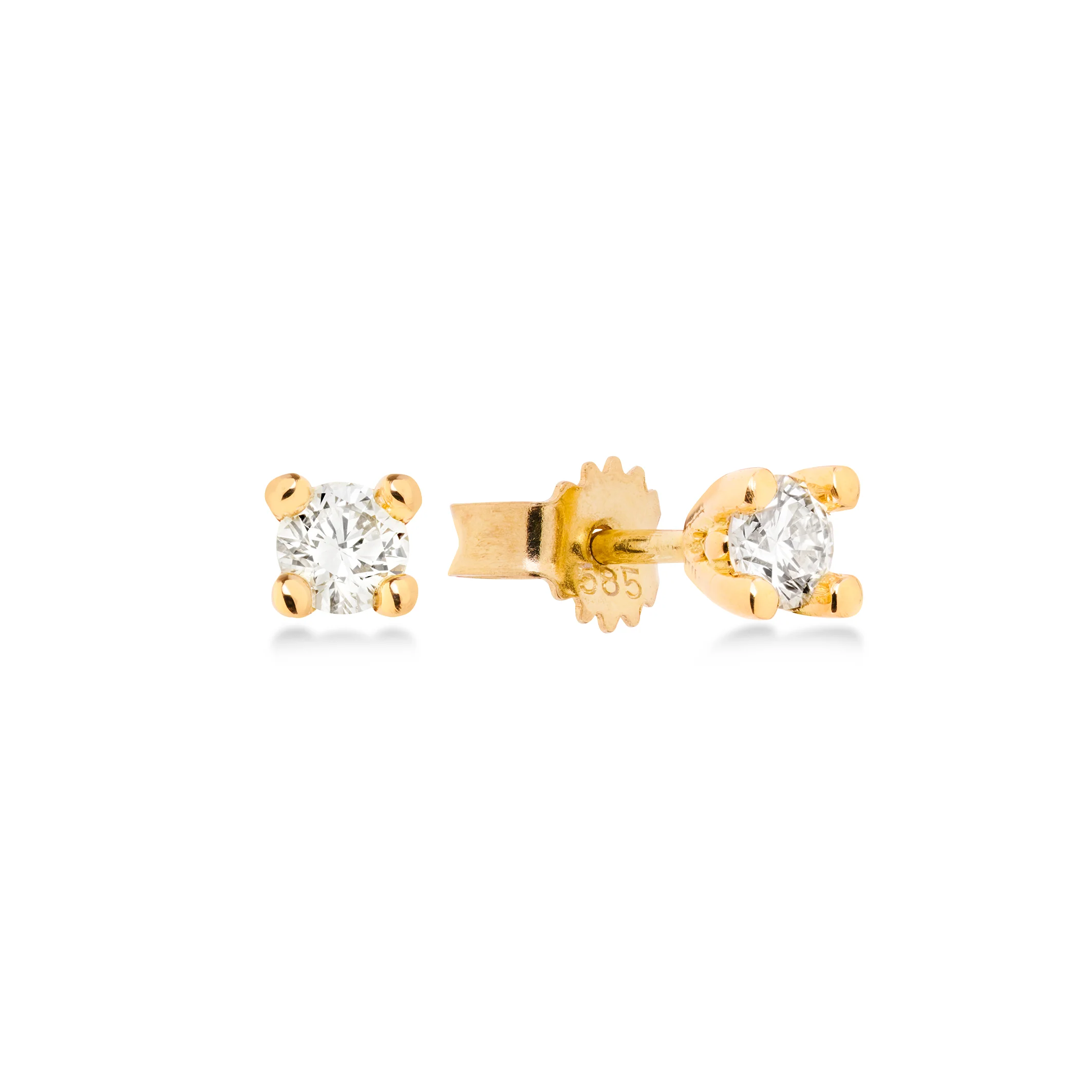 Aveny STARLIGHT - Ørestikker, 2x0,20 ct. w/si - 14 kt. guld