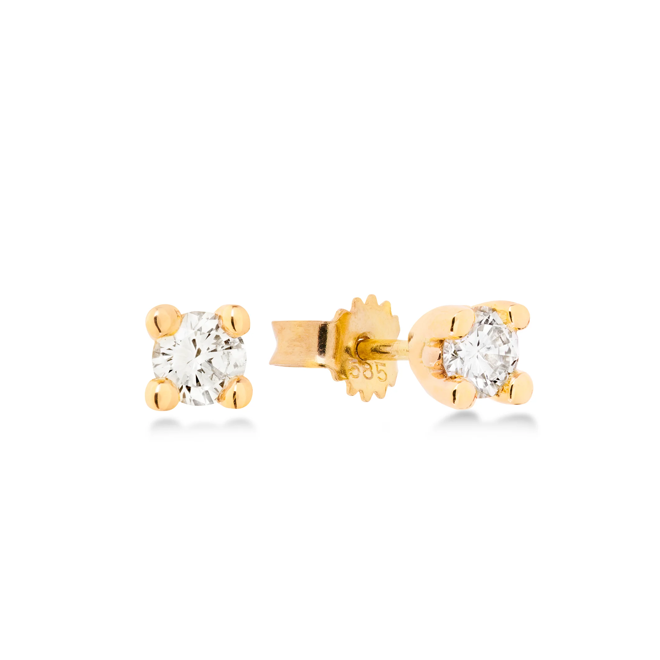 Aveny STARLIGHT - Ørestikker, 2x0,35 ct. w/si - 14 kt. guld