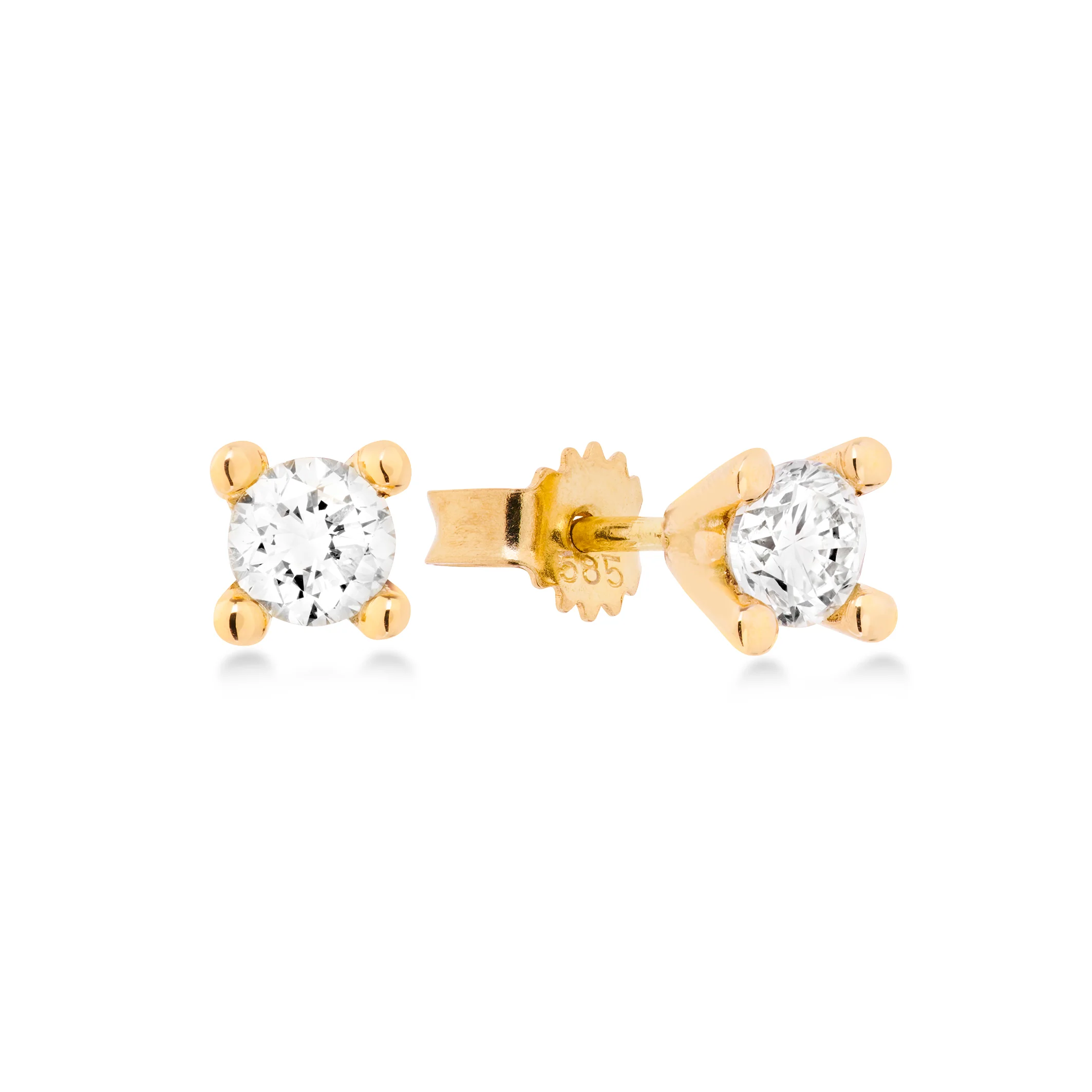Aveny STARLIGHT - Ørestikker, 2x0,40 ct. w/si - 14 kt. guld
