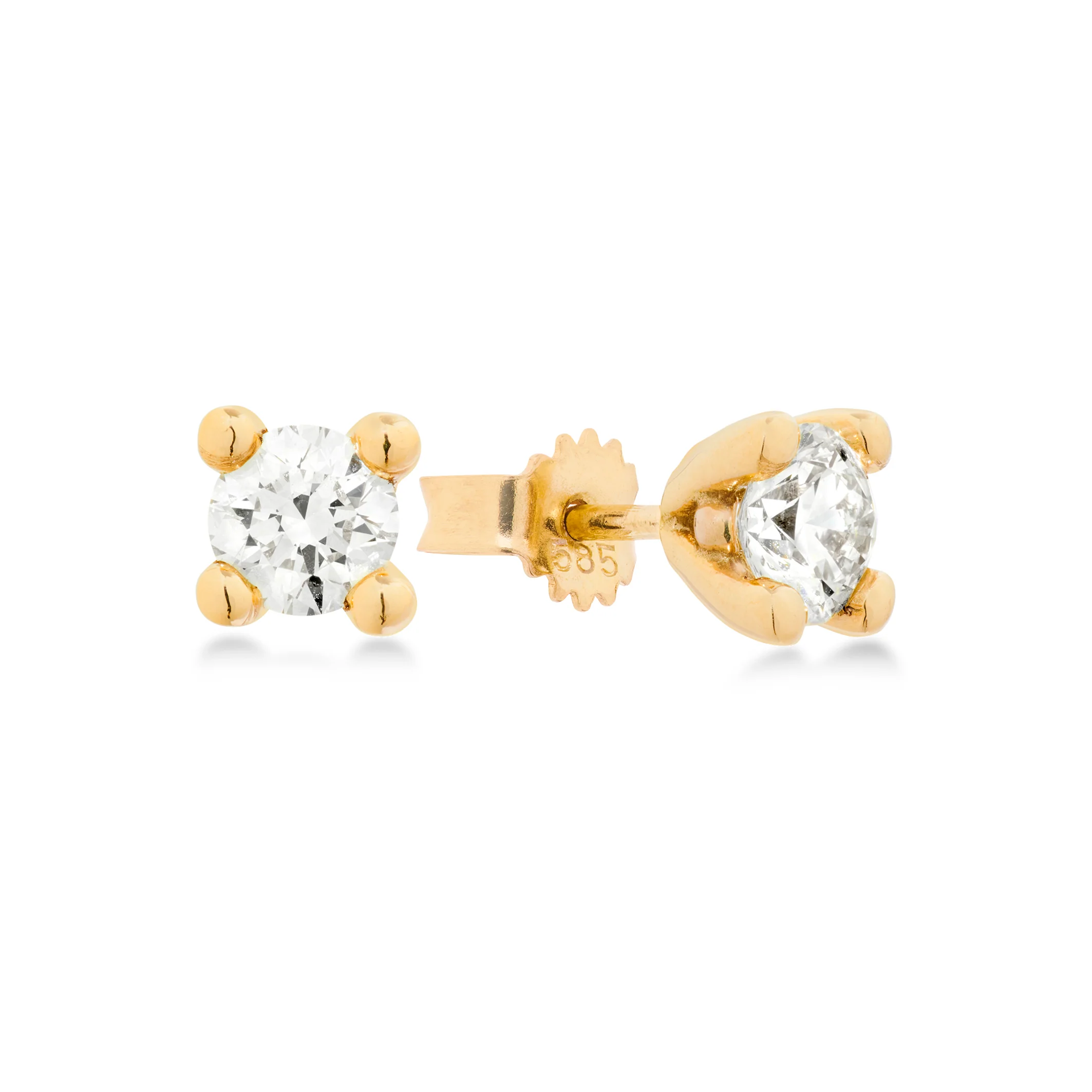 Aveny STARLIGHT - Ørestikker, 2x0,50 ct. w/si - 14 kt. guld