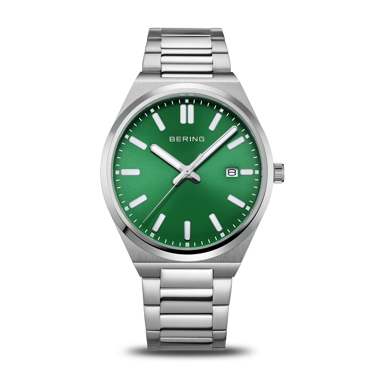 BERING - Classic ur m. grøn skive, 40x45 mm - 17639-708