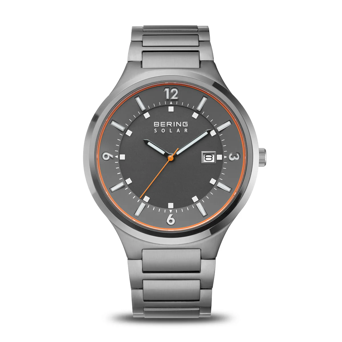 BERING - Slim Solar ur m. grå skive, 42 mm - 14442-777