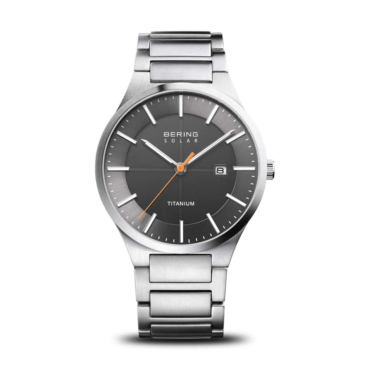 BERING - Titan solar ur m. grå skive, 39 mm - 15239-779