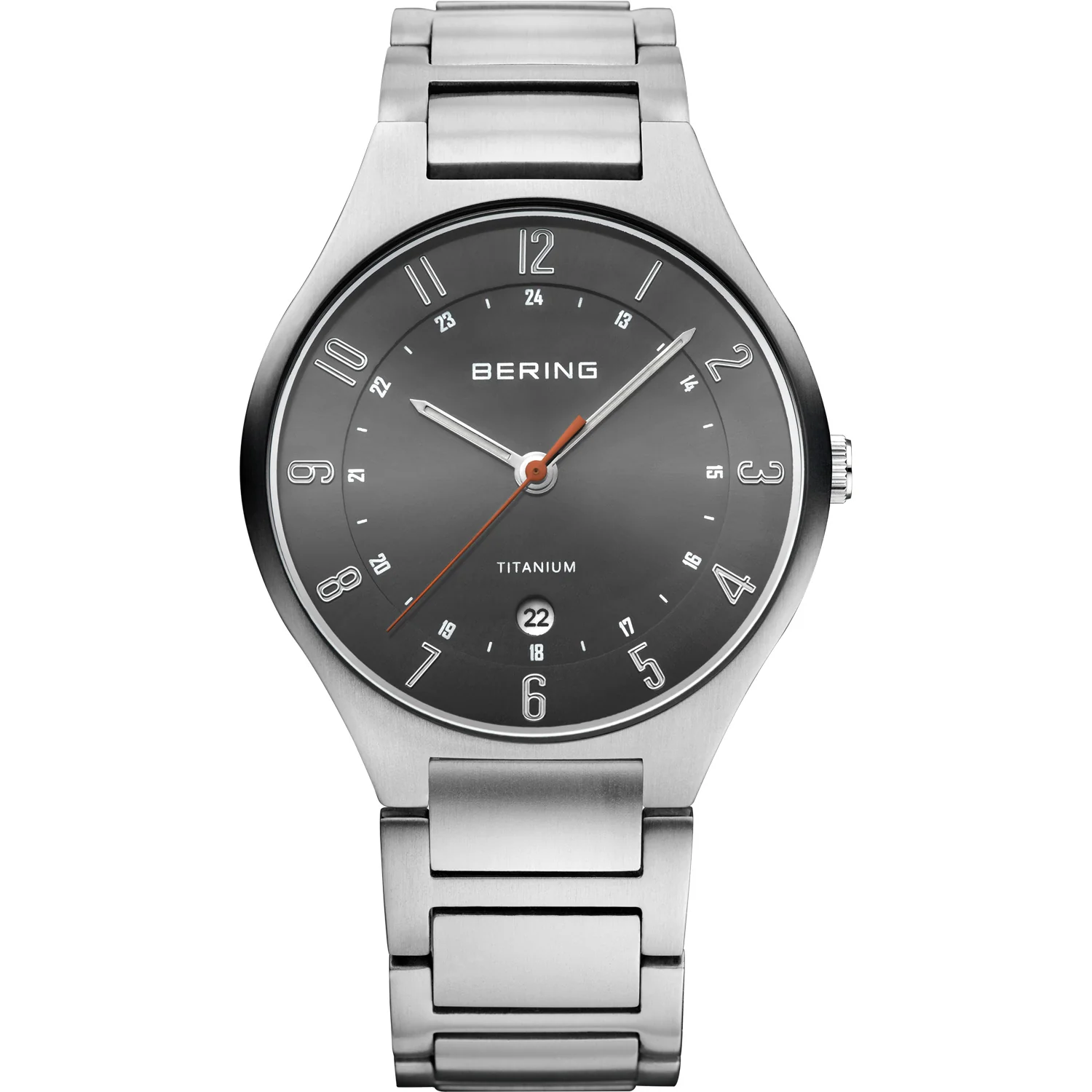 BERING - Titanium Herreur, børstet sølv - 11739-772