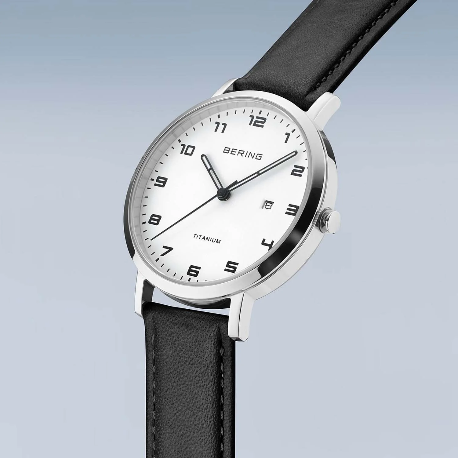 BERING - Titanium ur m. hvid skive, 34x40 mm - 18634-404 - Image 2