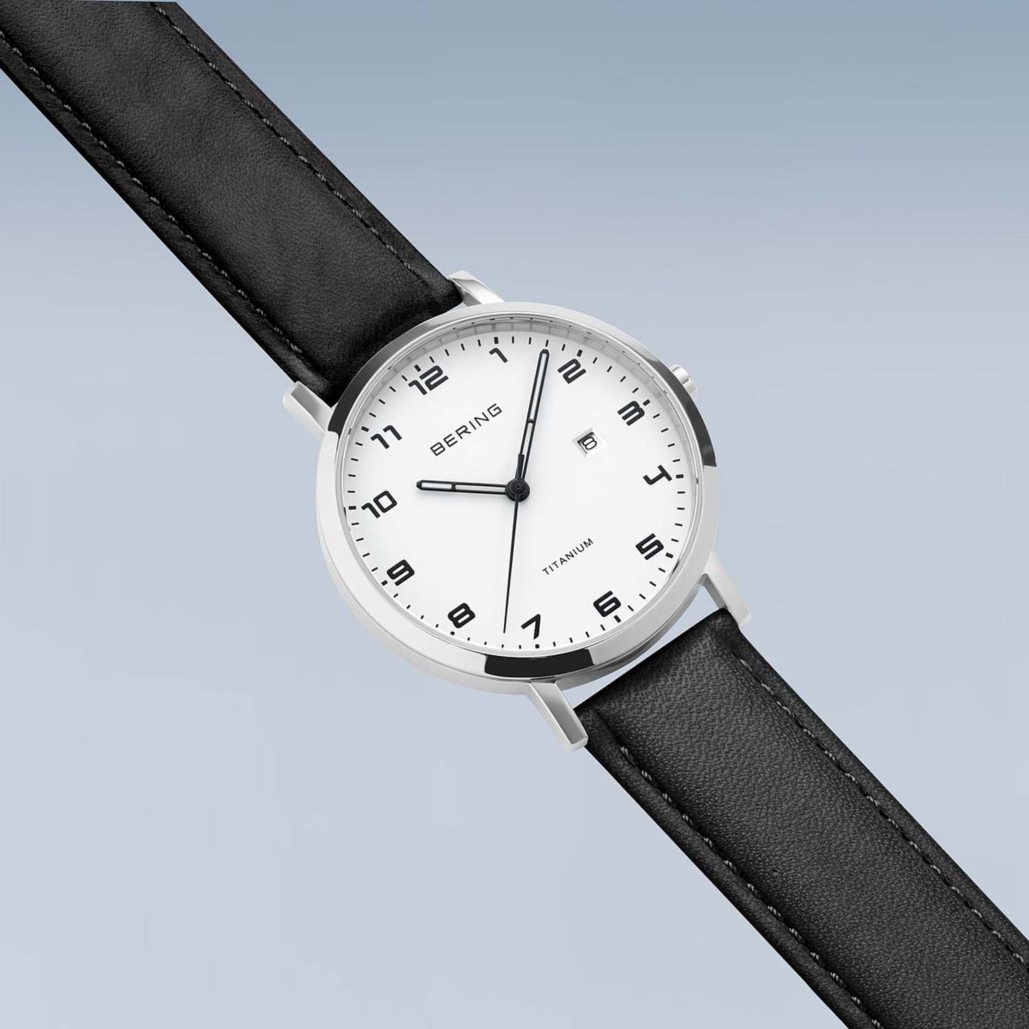 BERING - Titanium ur m. hvid skive, 34x40 mm - 18634-404 - Image 5