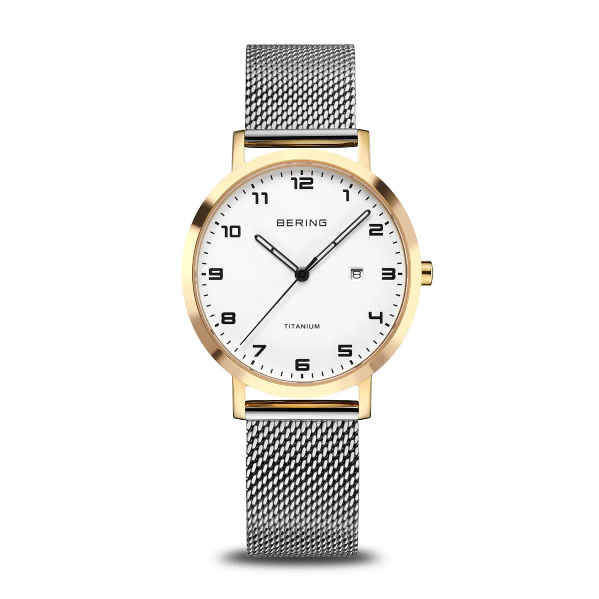 BERING - Titanium ur m. hvid skrive, 34 mm - 18634-010