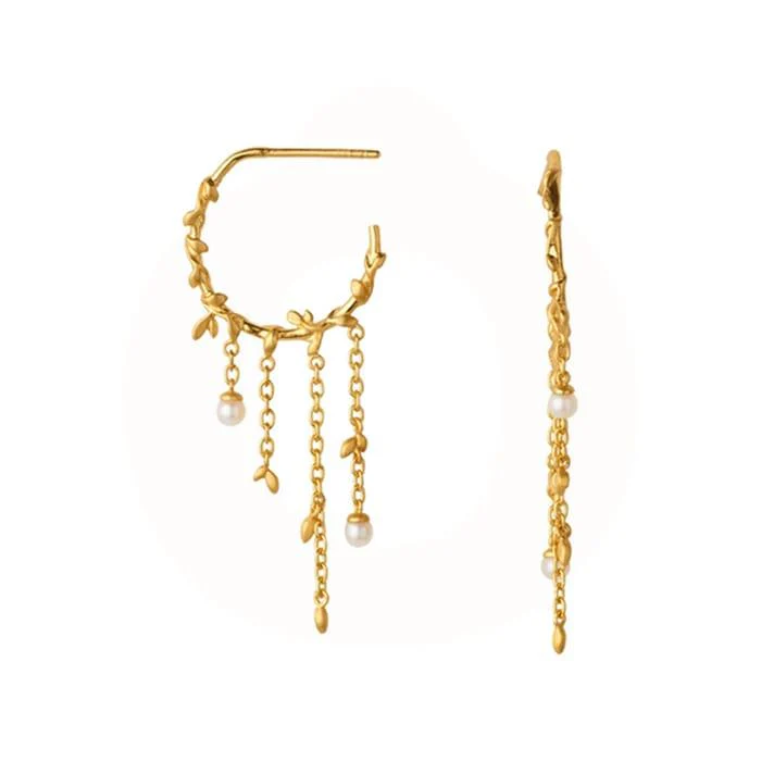 byBiehl - Jungle Ivy Hoop Pearl Øreringe - 4-3108P-GP