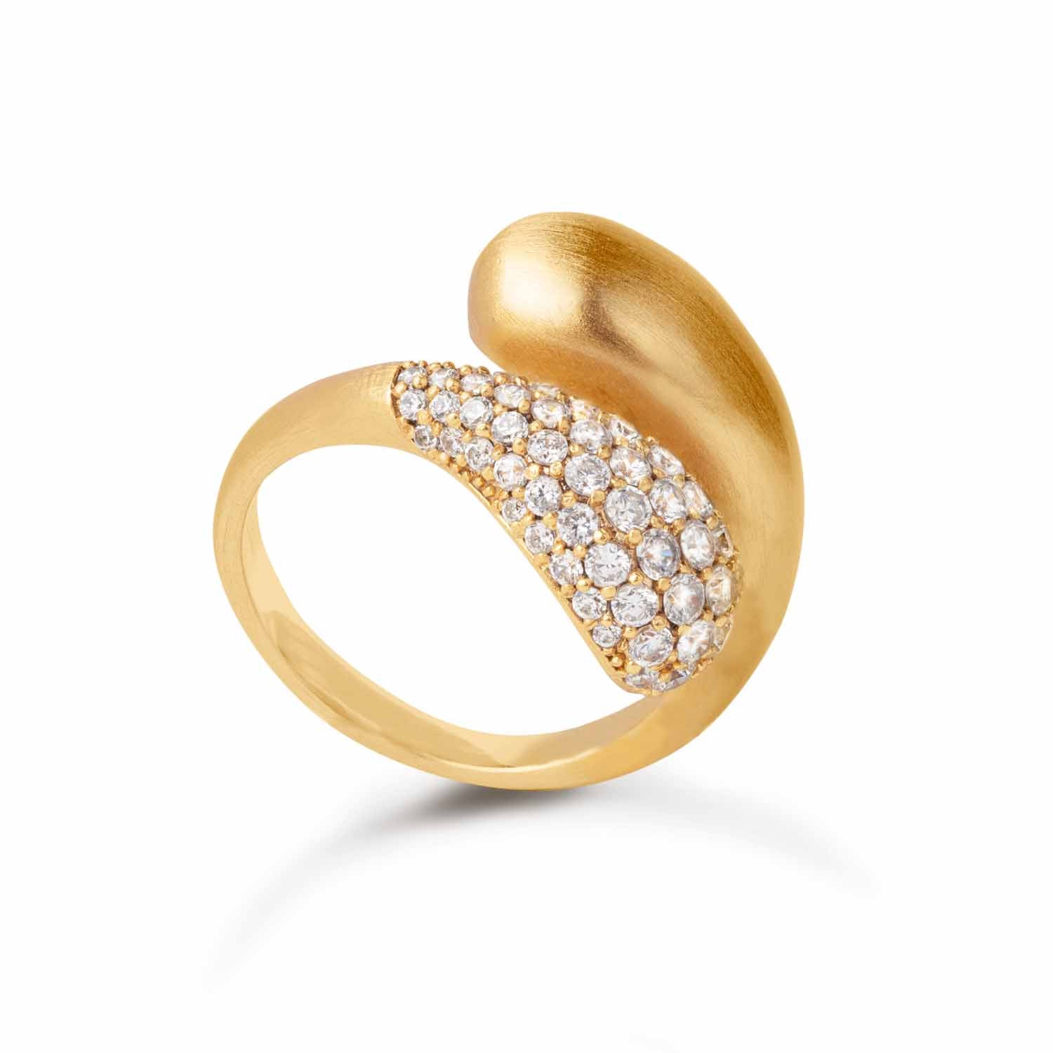 byBiehl - Ocean Flow Duo Sparkle ring - forgyldt sølv