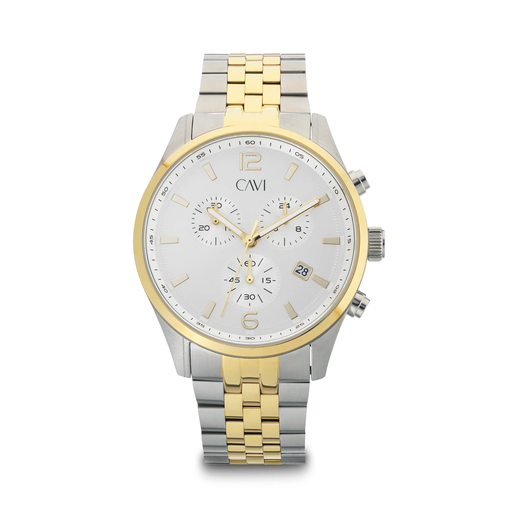CAVI Watches - Apollo Silver ur, 43 mm - Bicolor rustfrit stål