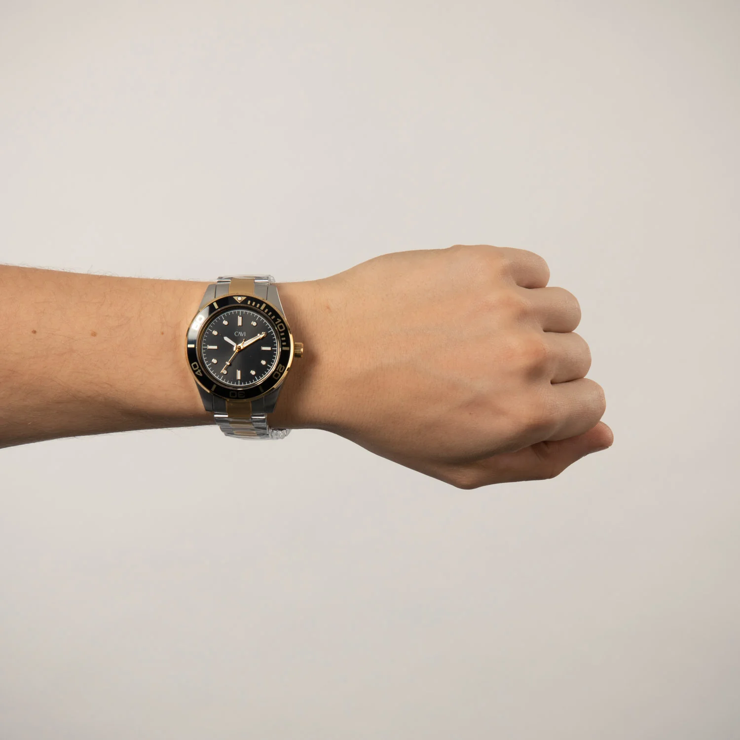 CAVI Watches - Apus Black Sunray ur, 41,5 mm - Bicolor rustfrit stål - Image 2