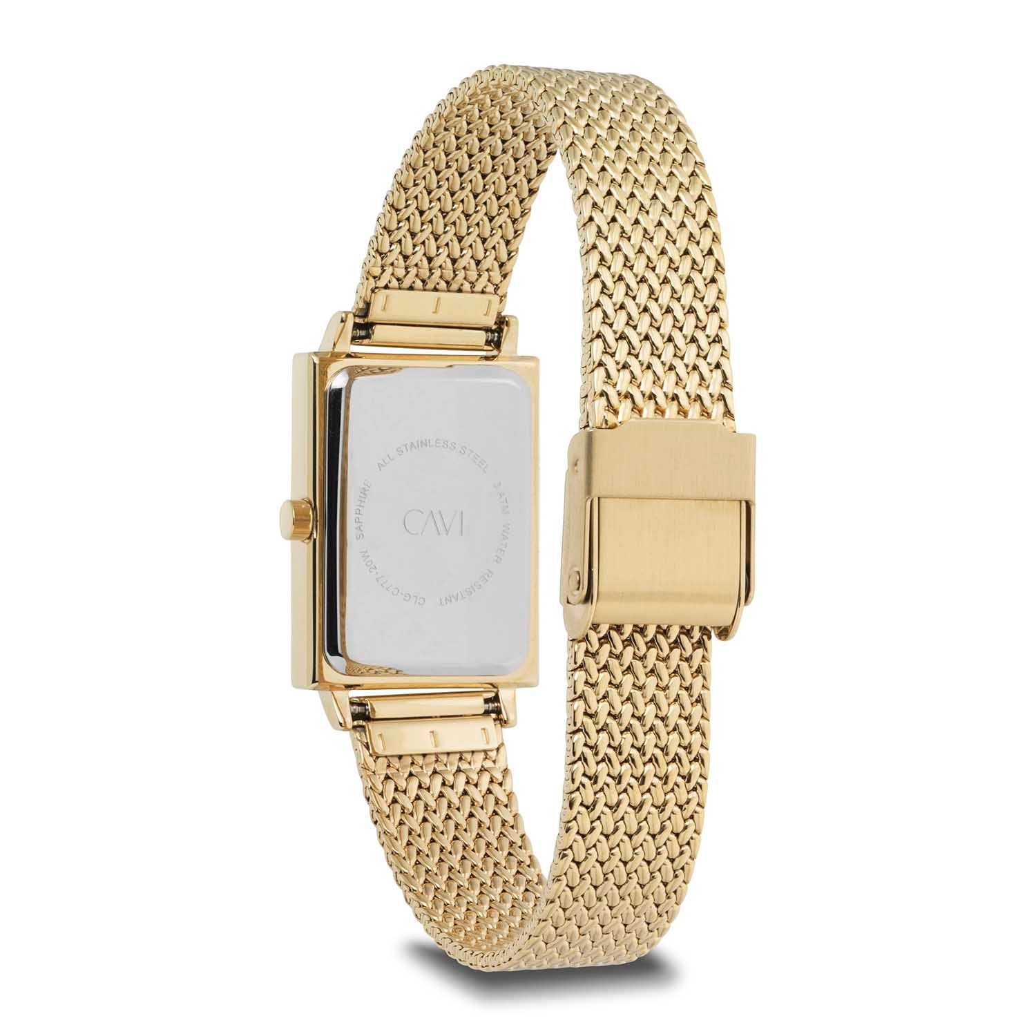 CAVI Watches - Cassiopeia m. mesh rem, 22x29 mm - Guld PVD rustfrit stål - Image 3