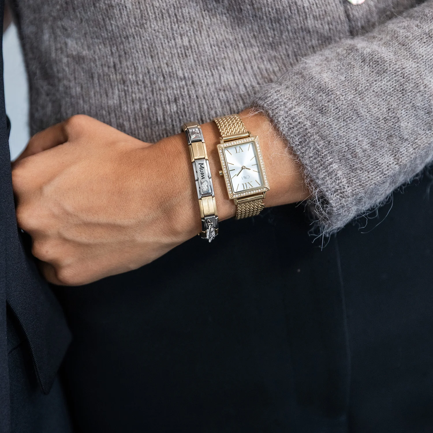 CAVI Watches - Cassiopeia m. mesh rem, 22x29 mm - Guld PVD rustfrit stål - Image 4