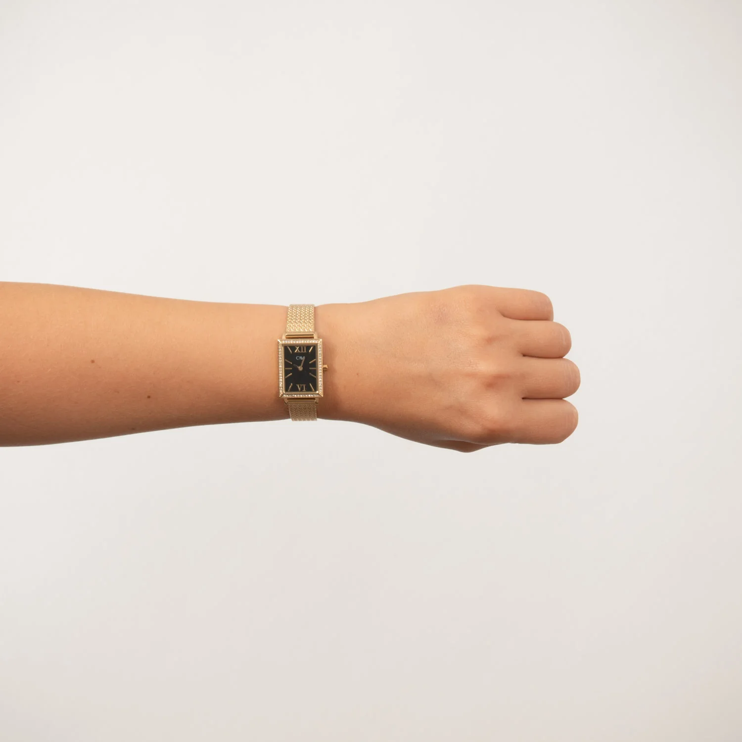 CAVI Watches - Cassiopeia m. mesh rem, sort/22x29 mm - Guld PVD rustfrit stål - Image 2