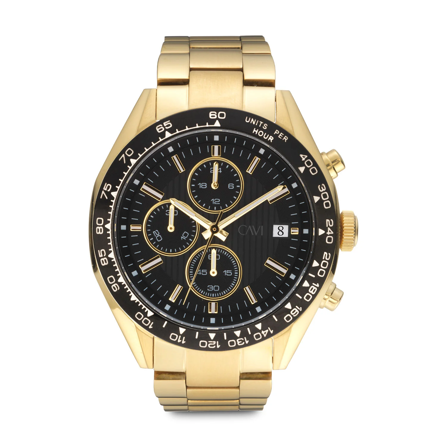 CAVI Watches - Castor Matt Black ur, 42 mm - Guld IPG rustfrit stål