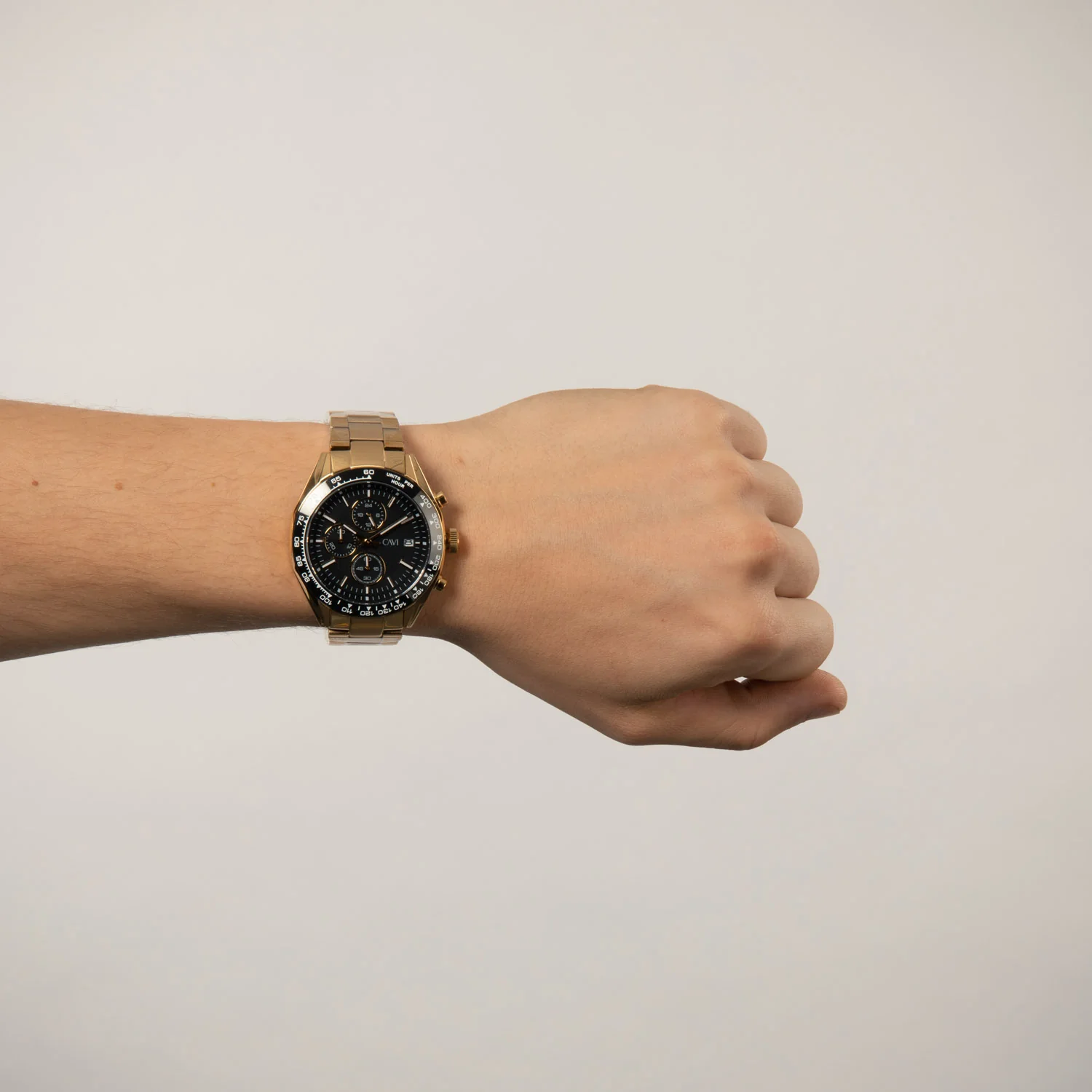 CAVI Watches - Castor Matt Black ur, 42 mm - Guld IPG rustfrit stål - Image 2