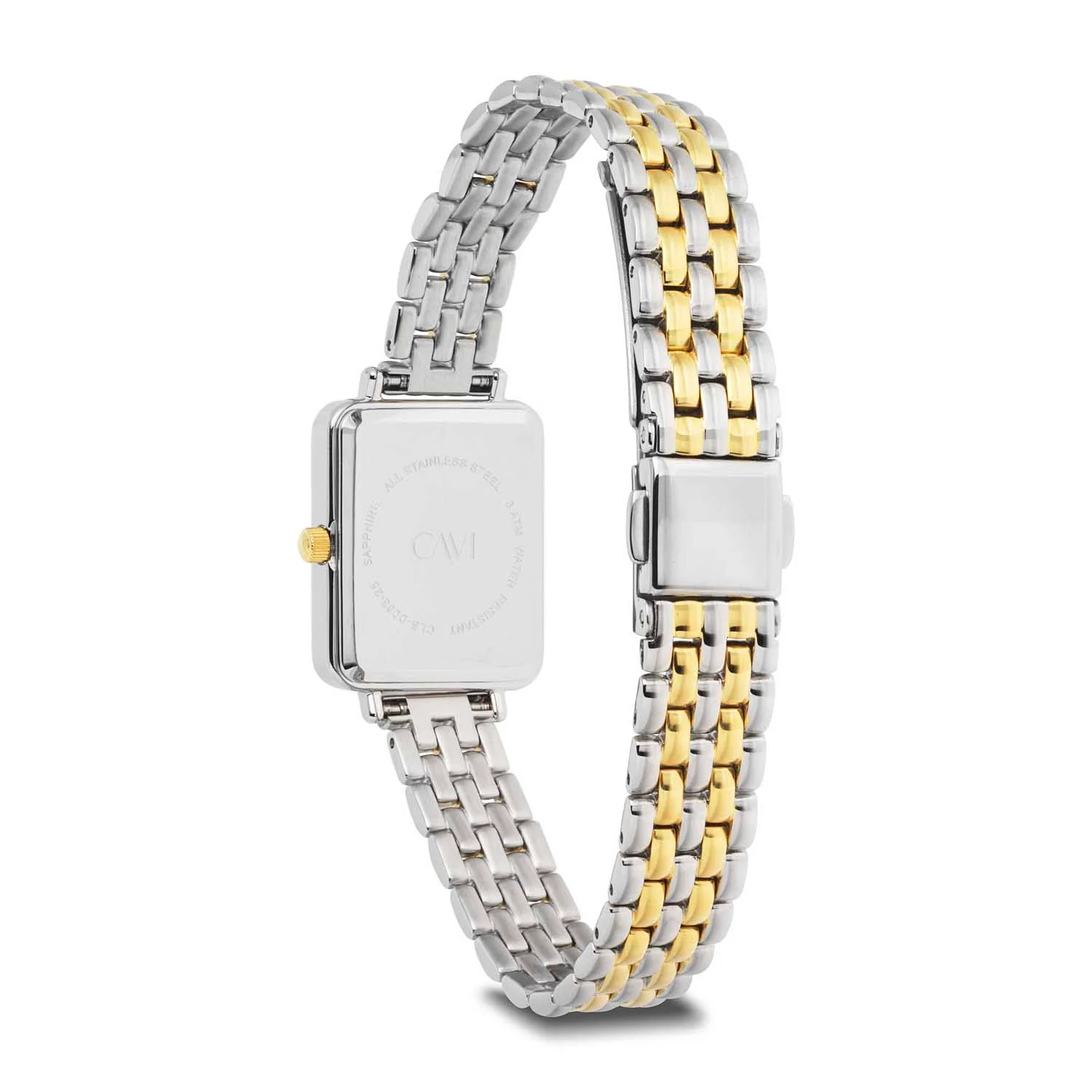CAVI Watches - Cordelia ur m. lænke, 20x30 mm - Bicolor rustfrit stål - Image 3
