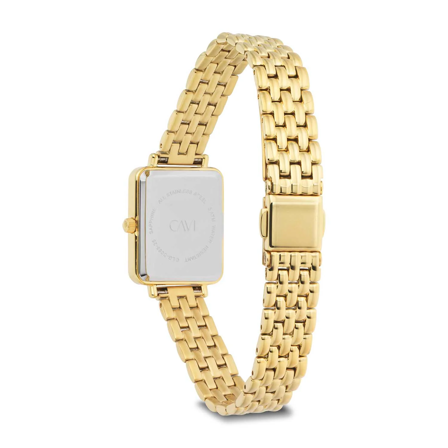 CAVI Watches - Cordelia ur m. lænke, 20x30 mm - Guld PVD rustfrit stål - Image 3