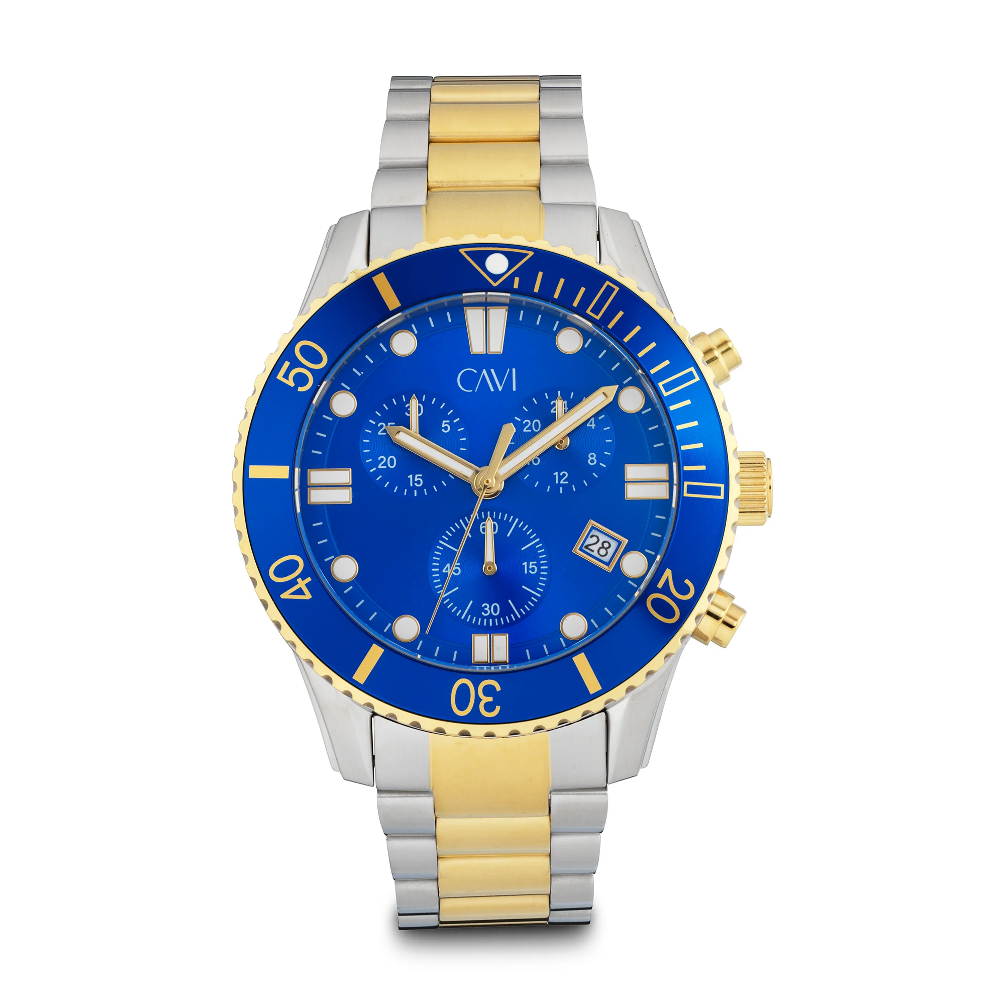 CAVI Watches - Helios Blue ur, 43 mm - Bicolor rustfrit stål