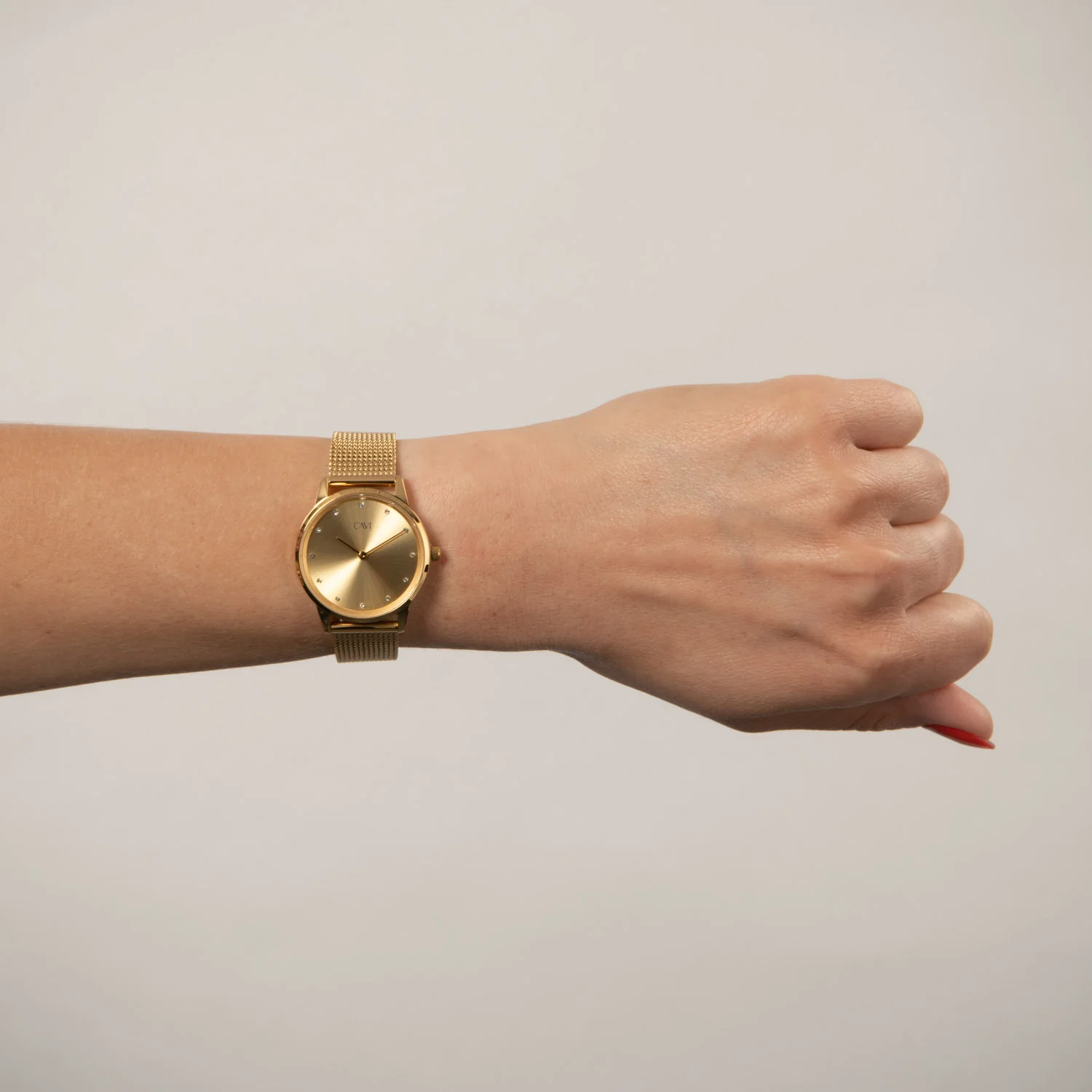 CAVI Watches - Hydra Gold Sunray ur, 32 mm - Guld IPG rustfrit stål - Image 2