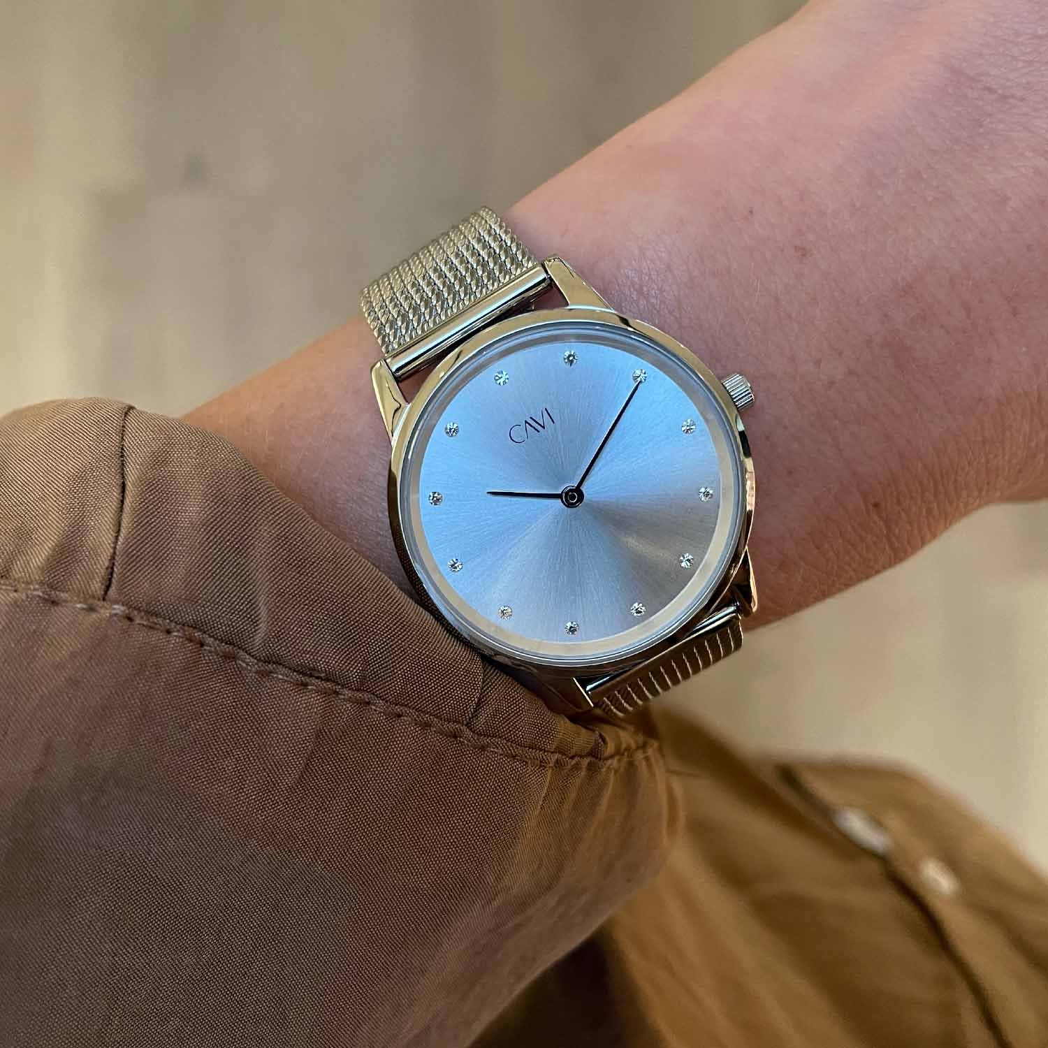 CAVI Watches - Hydra Silver Sunray ur, 32 mm - Rustfrit stål - Image 4