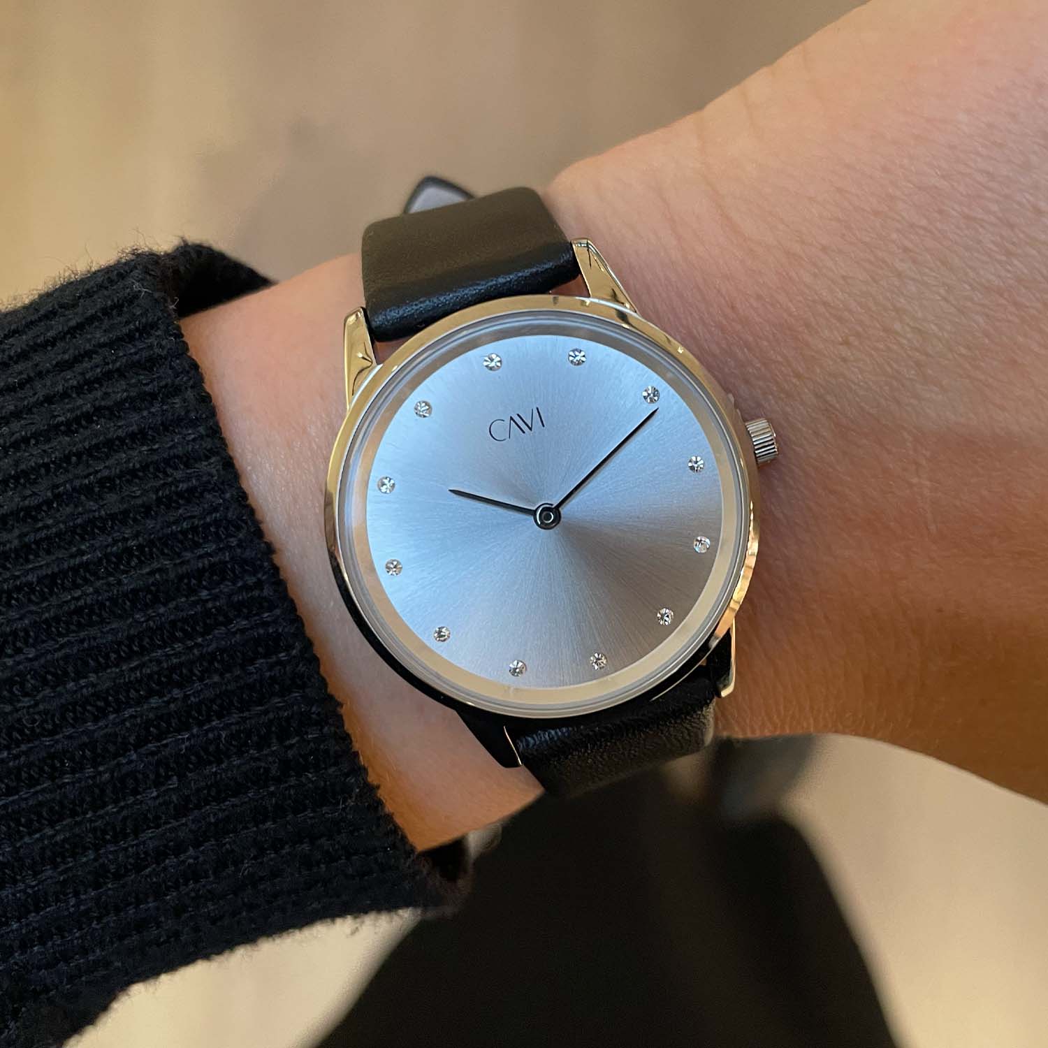 CAVI Watches - Hydra Silver Sunray ur, 32 mm - Rustfrit stål - Image 3
