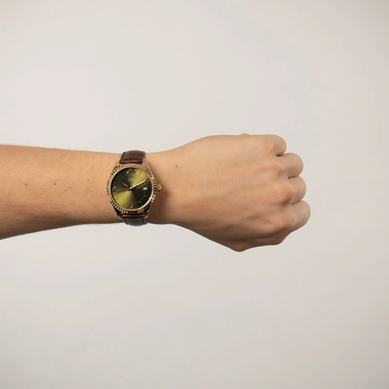 CAVI Watches - Izar Green Sunray ur, 38 mm - Guld IPG rustfrit stål - Image 2