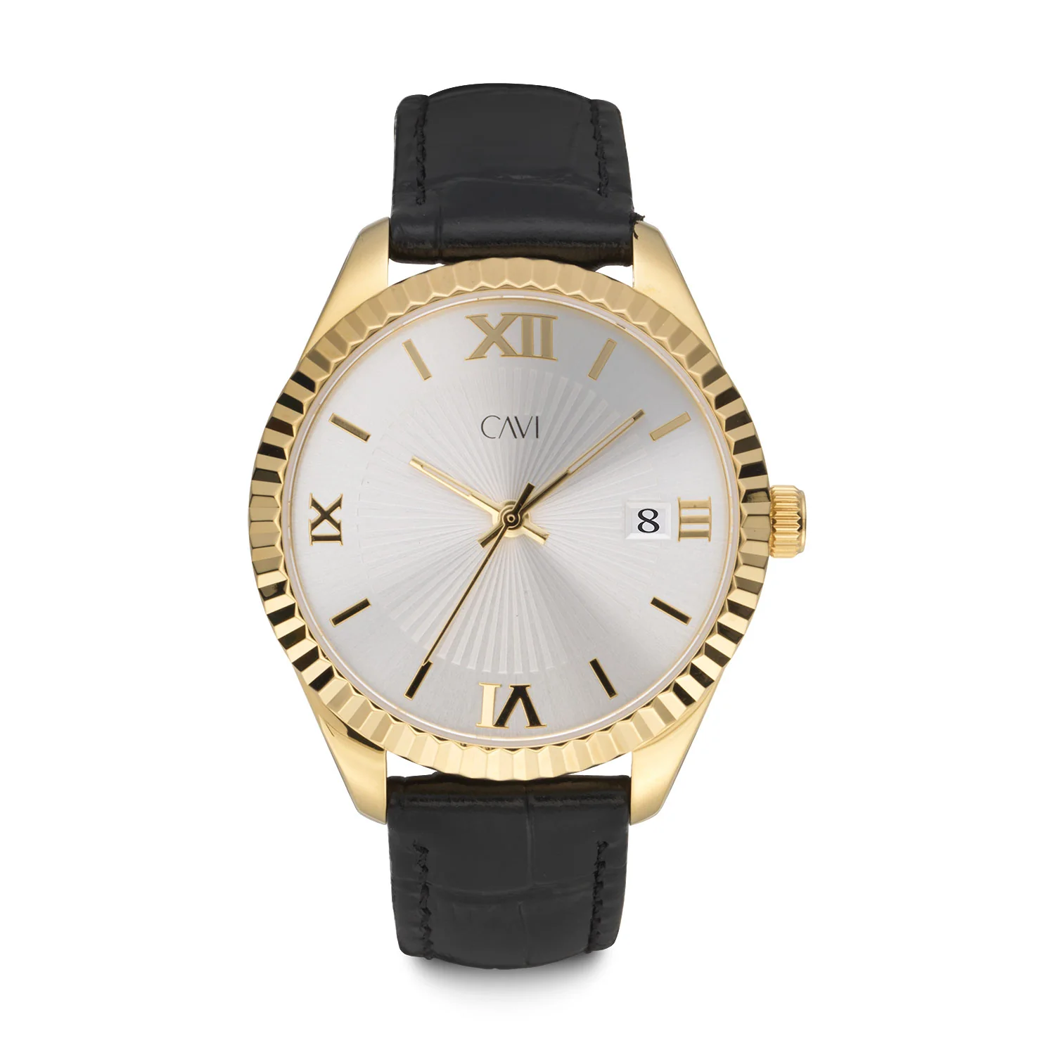 CAVI Watches - Izar Silver Sunray ur, 38 mm - Guld IPG rustfrit stål