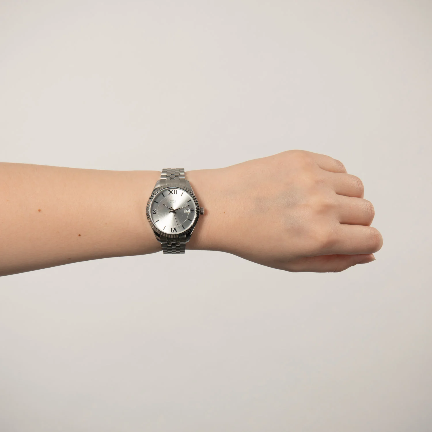 CAVI Watches - Izar Silver Sunray ur, 38 mm - Rustfrit stål - Image 2