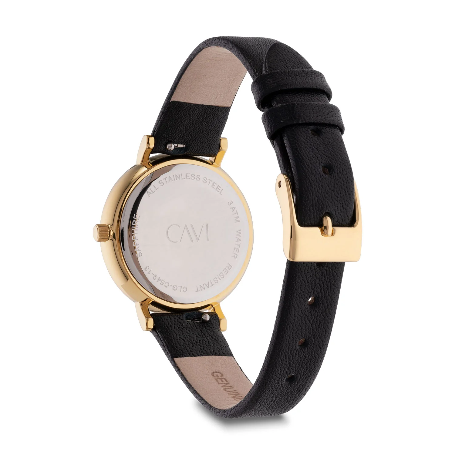 CAVI Watches - Lyra Black Sunray ur, 28 mm - Guld IPG rustfrit stål - Image 3