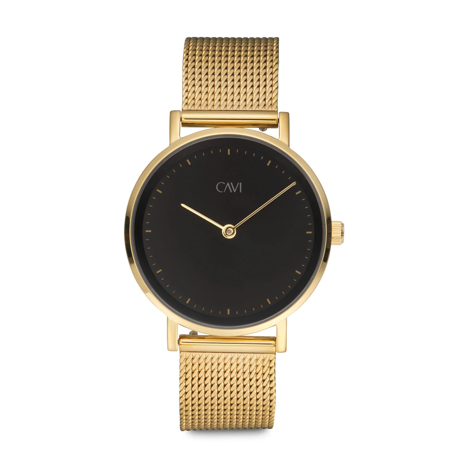 CAVI Watches - Mensa Black Sunray ur, 34 mm - Guld IPG rustfrit stål