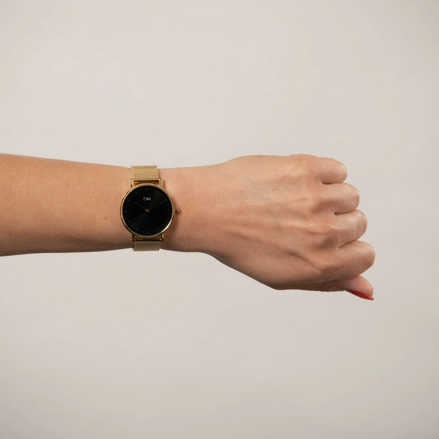 CAVI Watches - Mensa Black Sunray ur, 34 mm - Guld IPG rustfrit stål - Image 2
