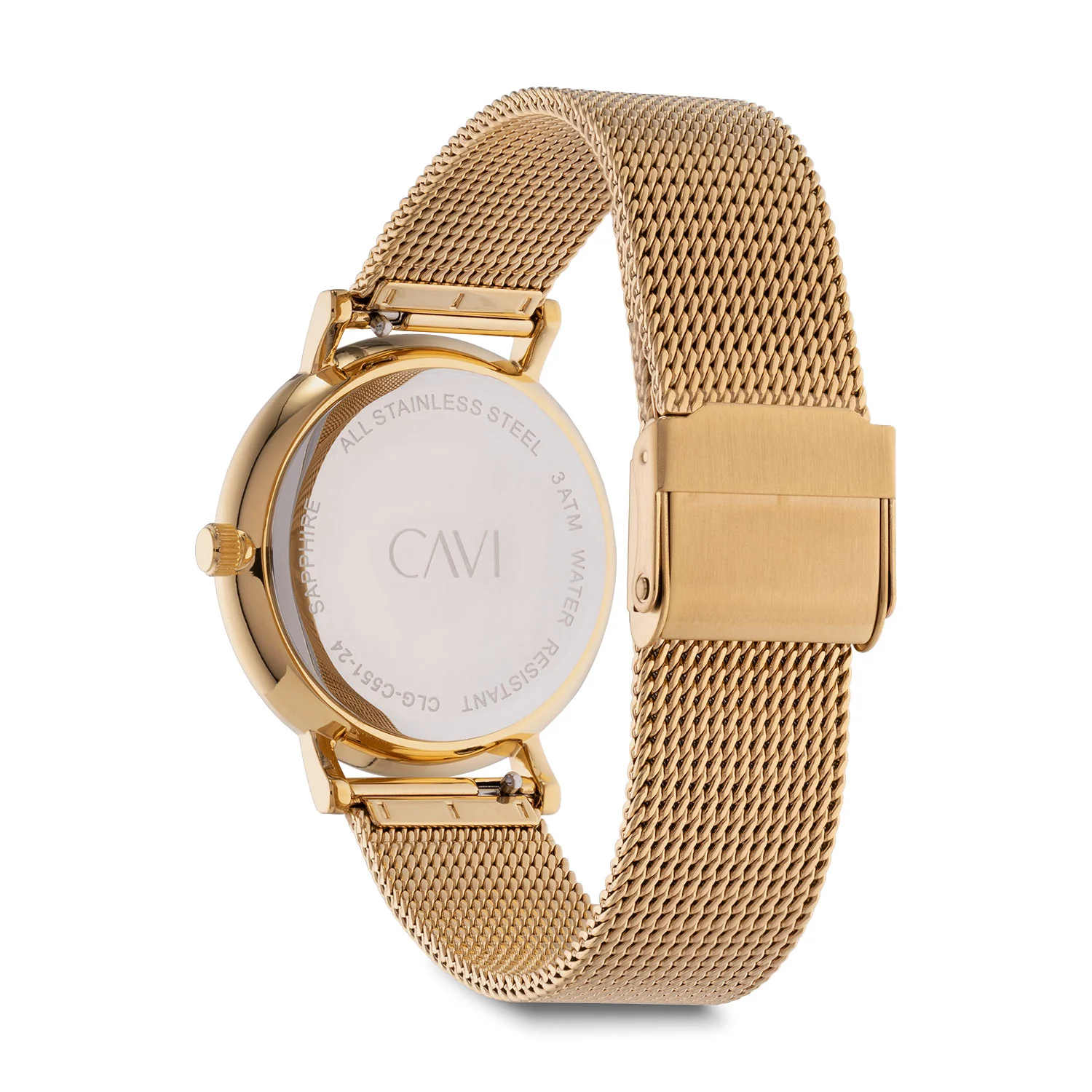 CAVI Watches - Mensa Black Sunray ur, 34 mm - Guld IPG rustfrit stål - Image 3