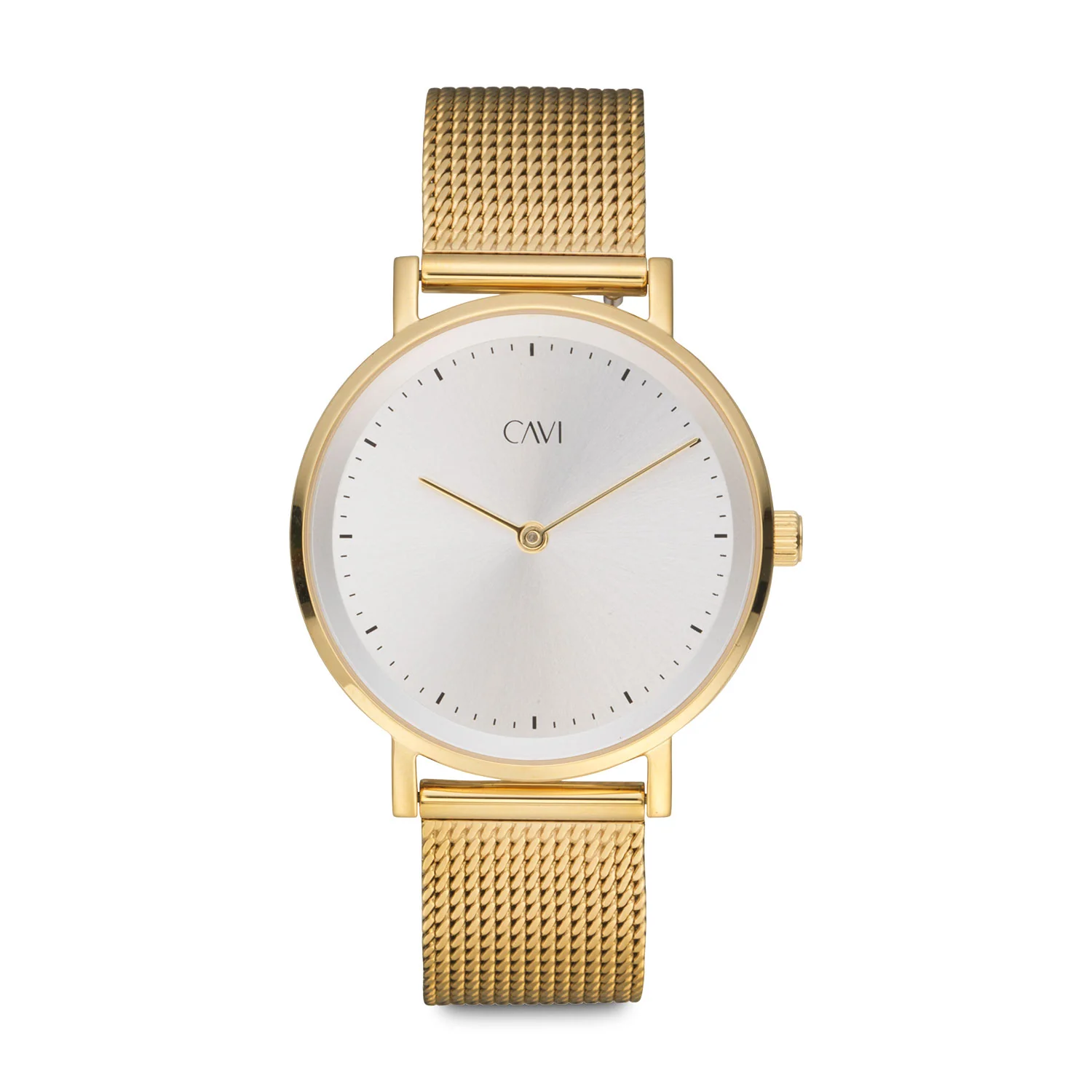 CAVI Watches - Mensa Silver Sunray ur, 34 mm - Guld IPG rustfrit stål