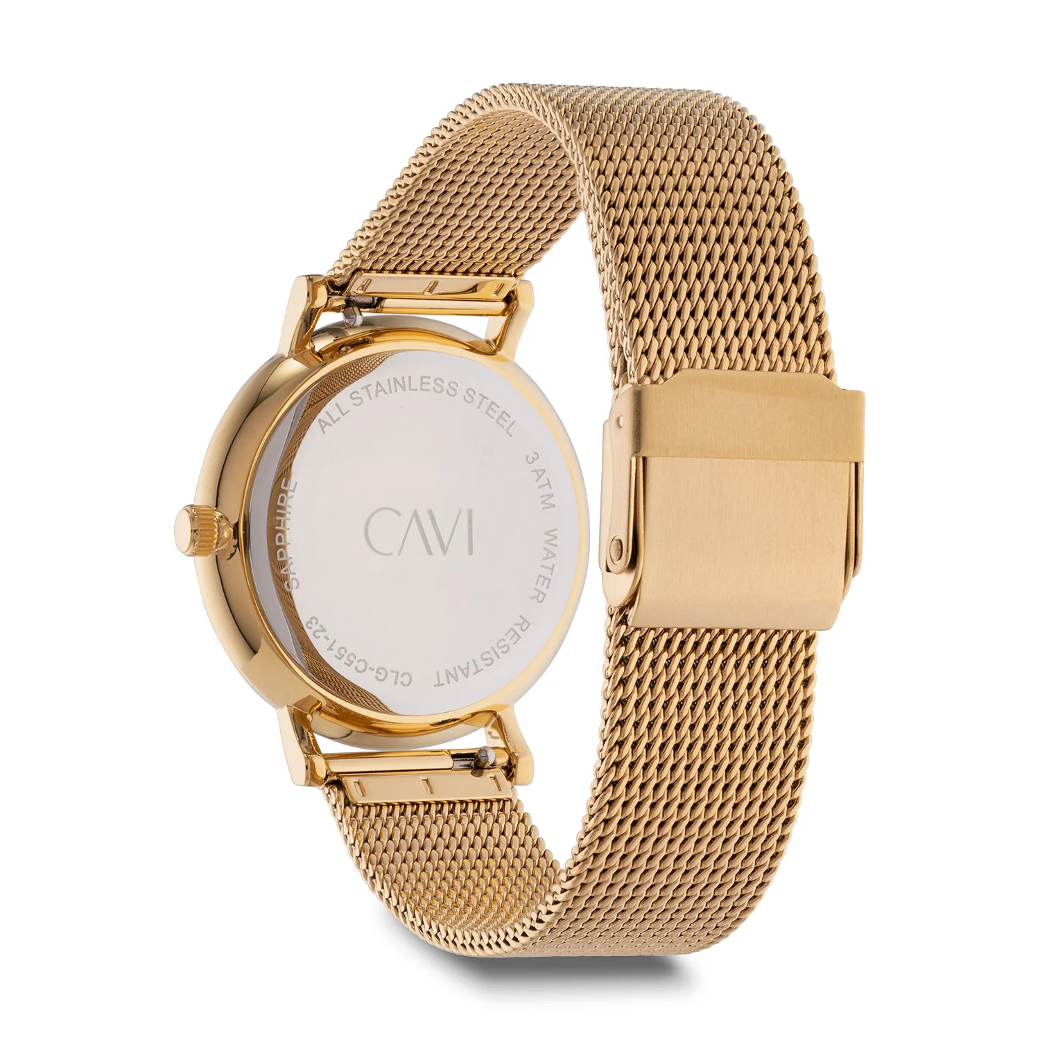 CAVI Watches - Mensa Silver Sunray ur, 34 mm - Guld IPG rustfrit stål - Image 4