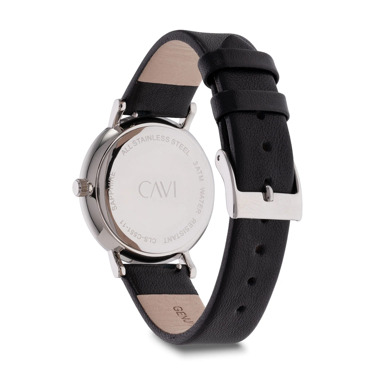 CAVI Watches - Mensa Silver Sunray ur, 34 mm - Rustfrit stål - Image 3