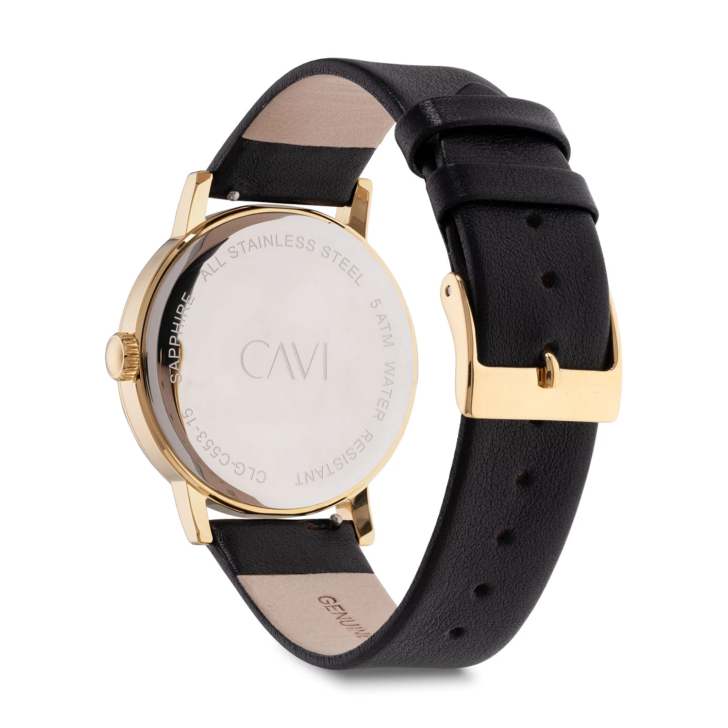 CAVI Watches - Nova Black Sunray ur, 36 mm - Guld IPG rustfrit stål - Image 3