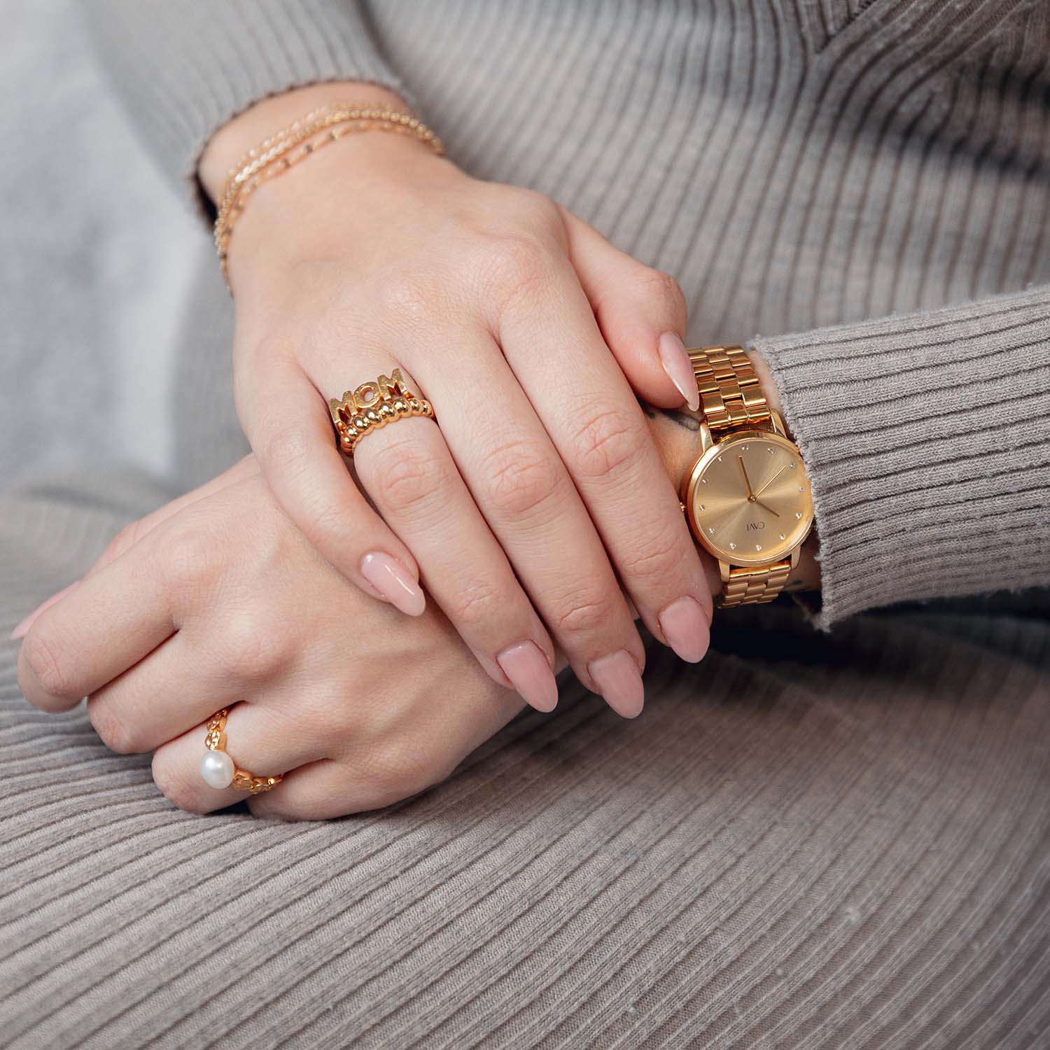 CAVI Watches - Orion Gold Sunray ur, 30 mm - Guld IPG rustfrit stål - Image 3