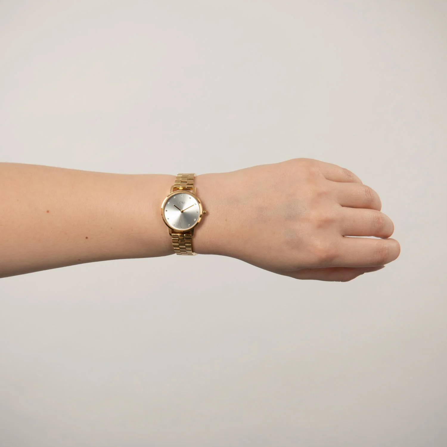 CAVI Watches - Orion Silver Sunray ur, 30 mm - Guld IPG rustfrit stål - Image 2