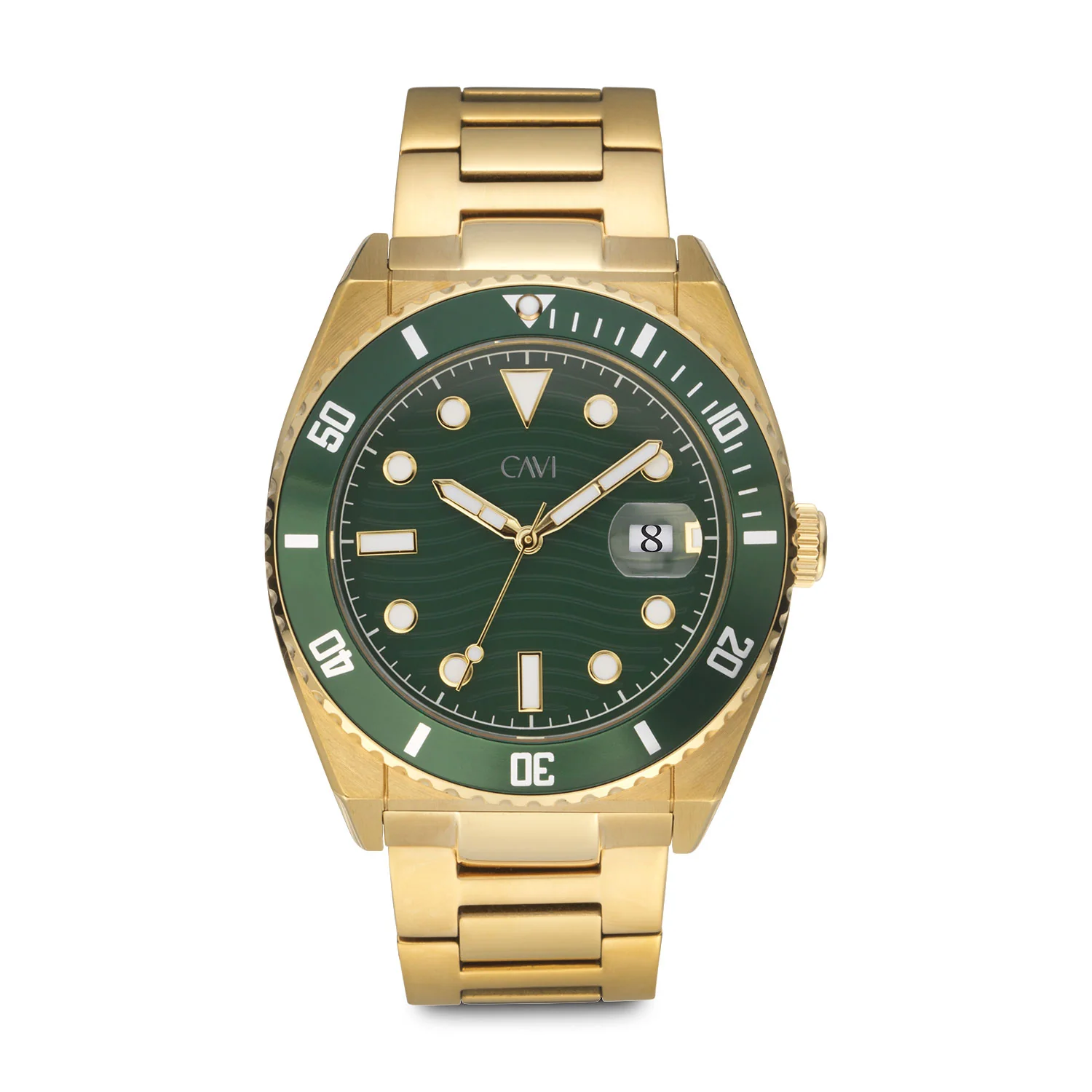 CAVI Watches - Regulus Matt Green ur, 40 mm - Guld IPG rustfrit stål