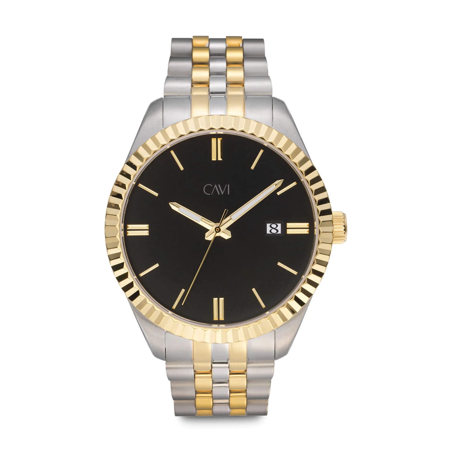 CAVI Watches - Scutum Black Sunray ur, 41 mm - Bicolor rustfrit stål