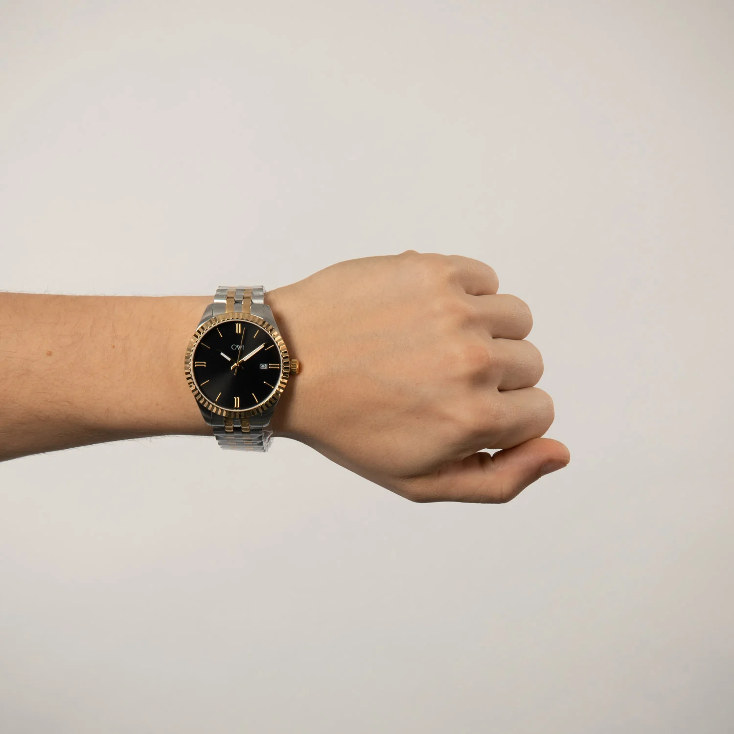 CAVI Watches - Scutum Black Sunray ur, 41 mm - Bicolor rustfrit stål - Image 2