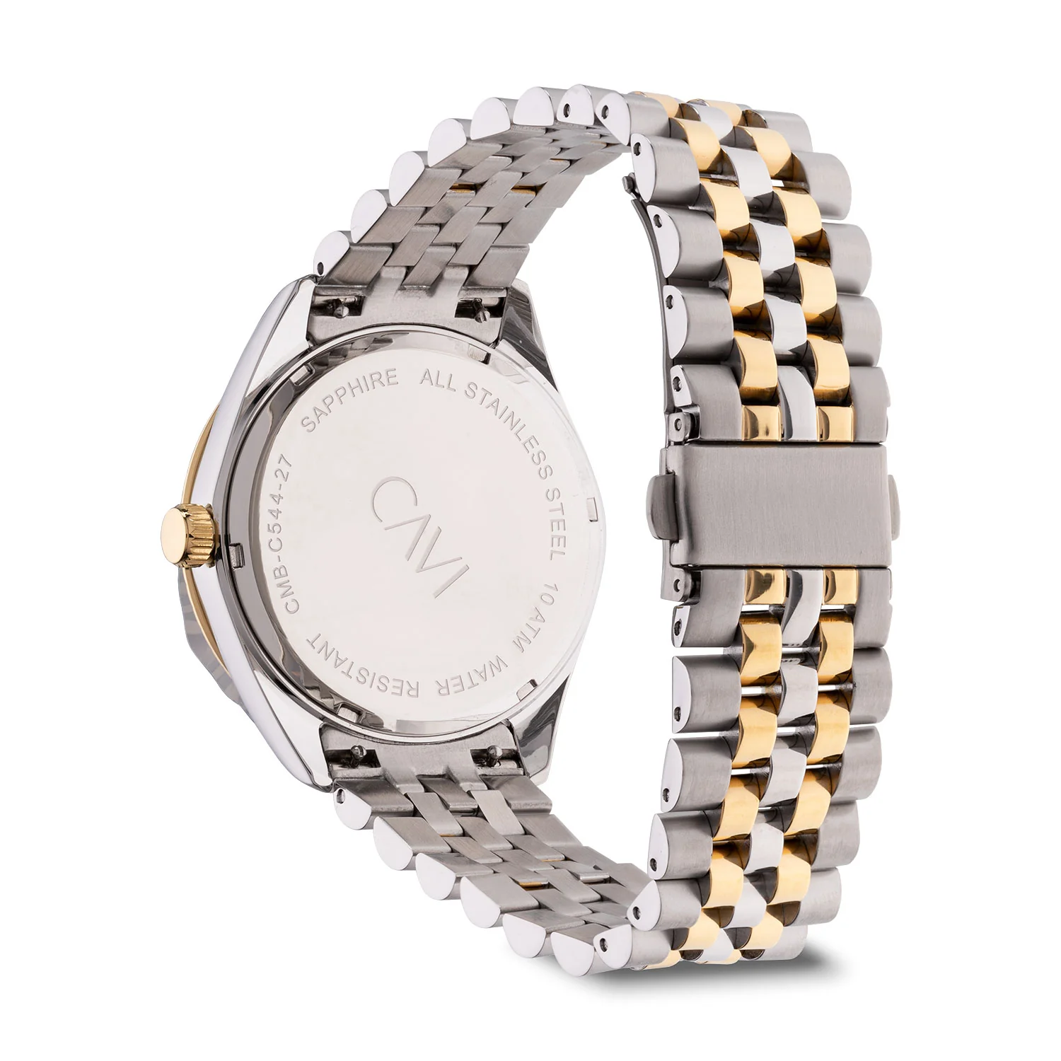 CAVI Watches - Scutum Silver Sunray ur, 41 mm - Bicolor rustfrit stål - Image 3