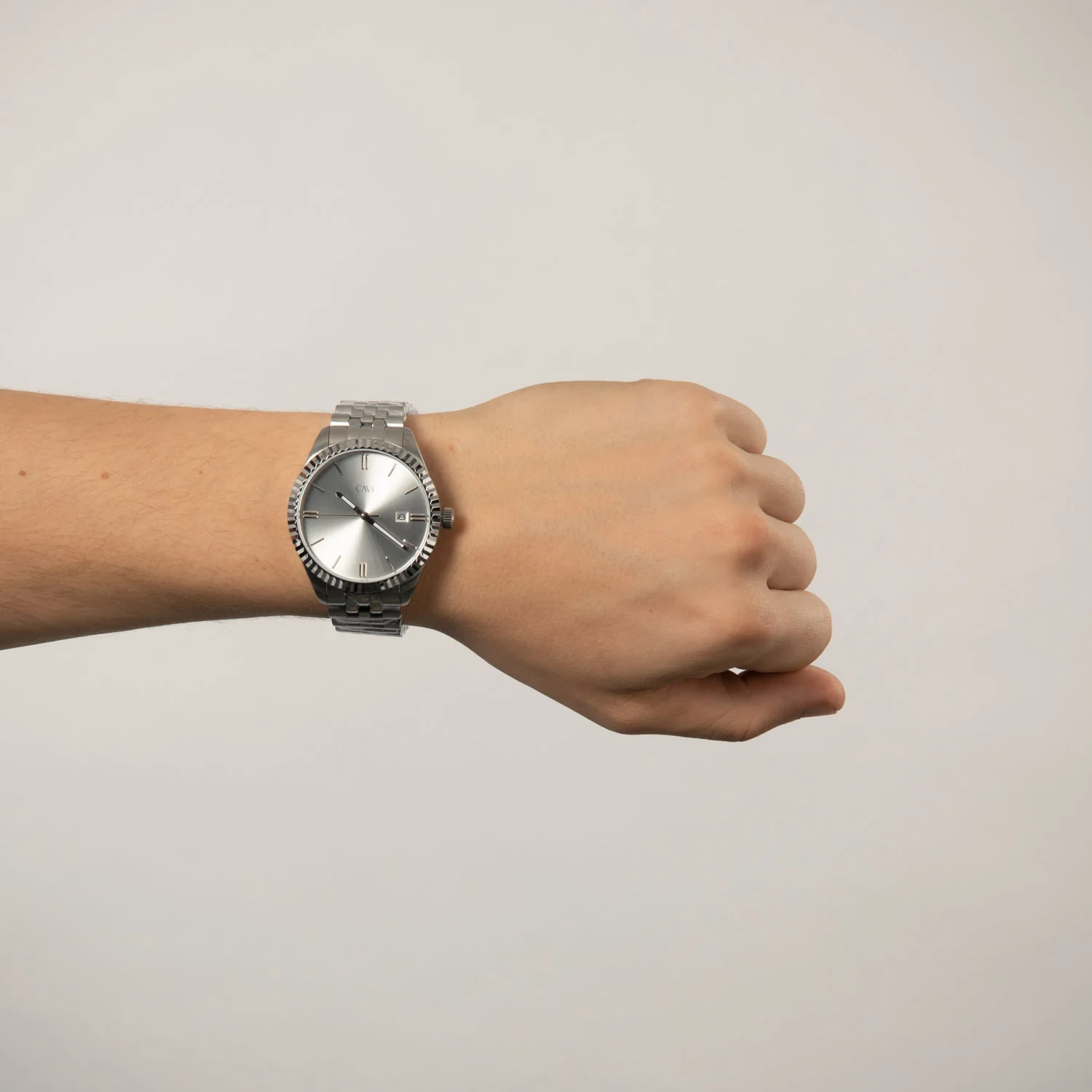 CAVI Watches - Scutum Silver Sunray ur, 41 mm - Rustfrit stål - Image 2