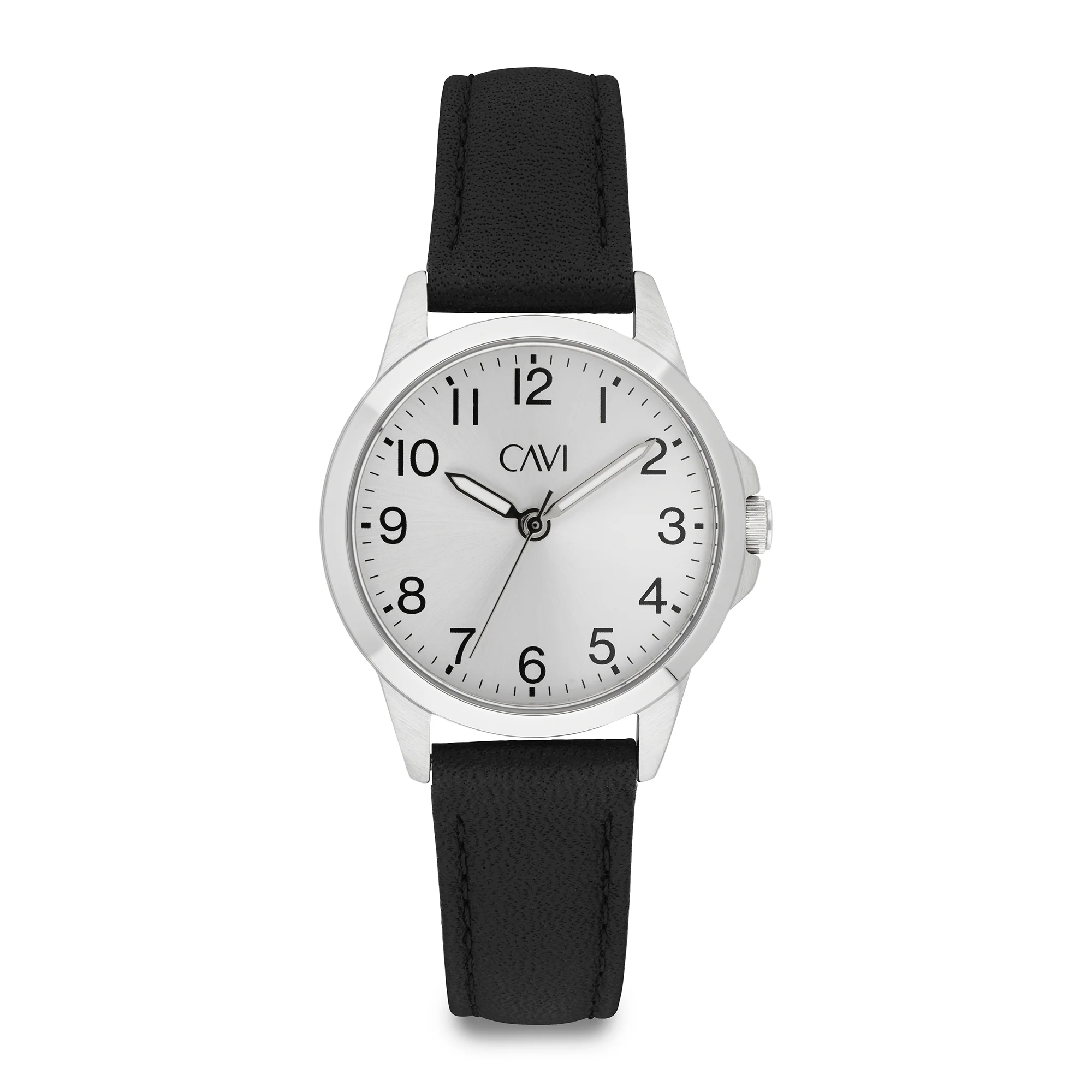 CAVI Watches - Stella ur m. sort rem, silver/29 mm - Rustfrit stål