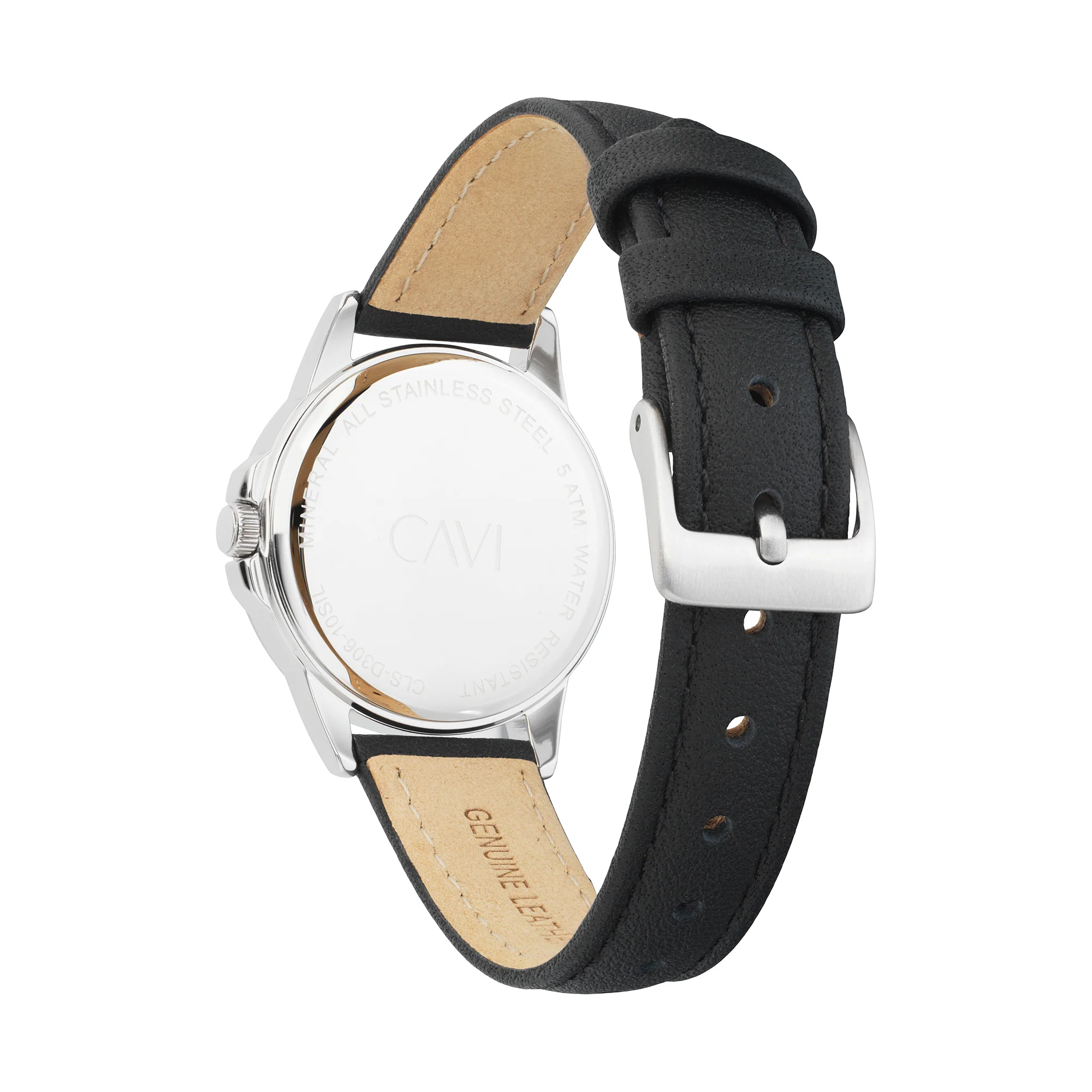 CAVI Watches - Stella ur m. sort rem, silver/29 mm - Rustfrit stål - Image 3