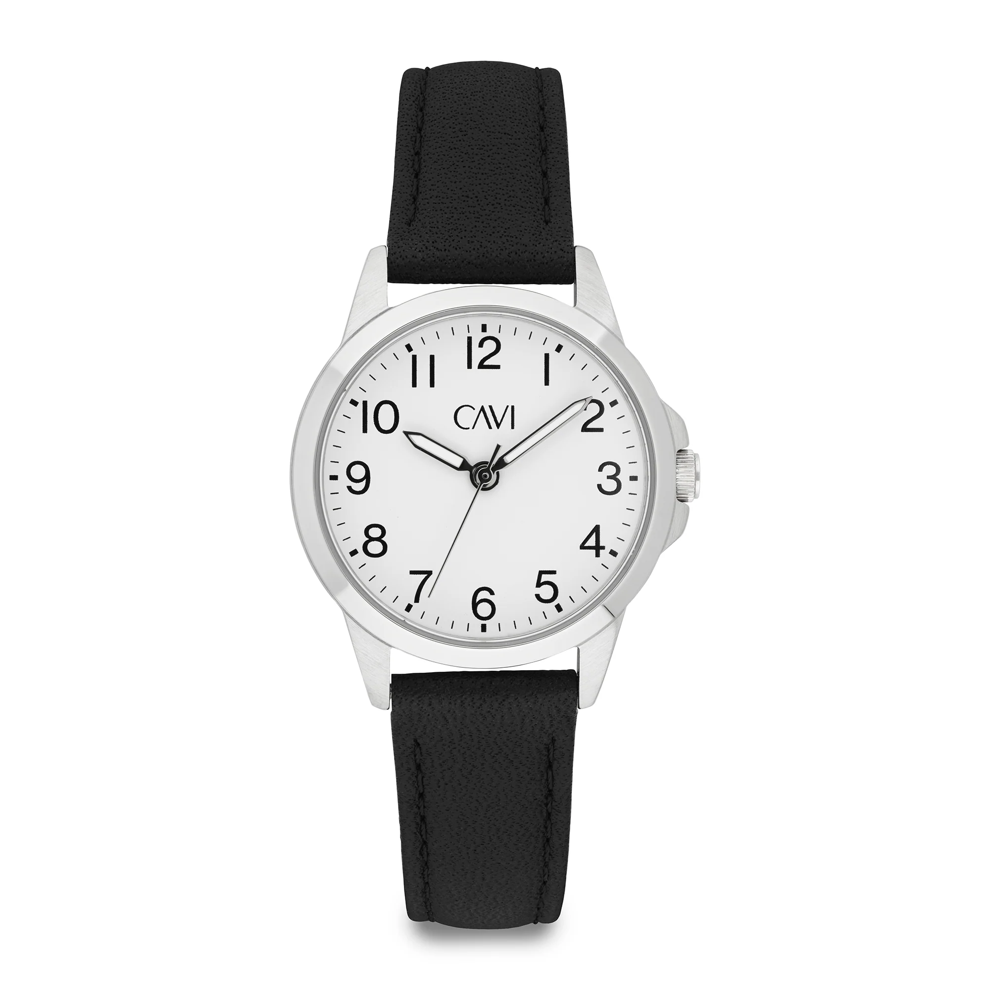 CAVI Watches - Stella ur m. sort rem, white/29 mm - Rustfrit stål