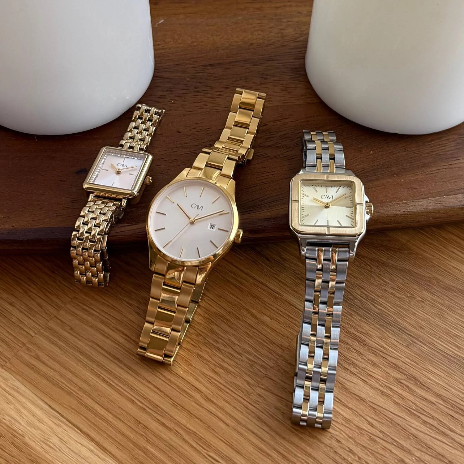 CAVI Watches - Syrma ur m. lænke, 26x26 mm - Bicolor rustfrit stål - Image 5