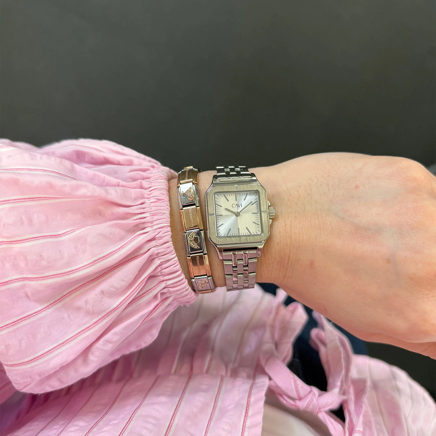 CAVI Watches - Syrma ur m. lænke, 26x26 mm - Rustfrit stål - Image 4